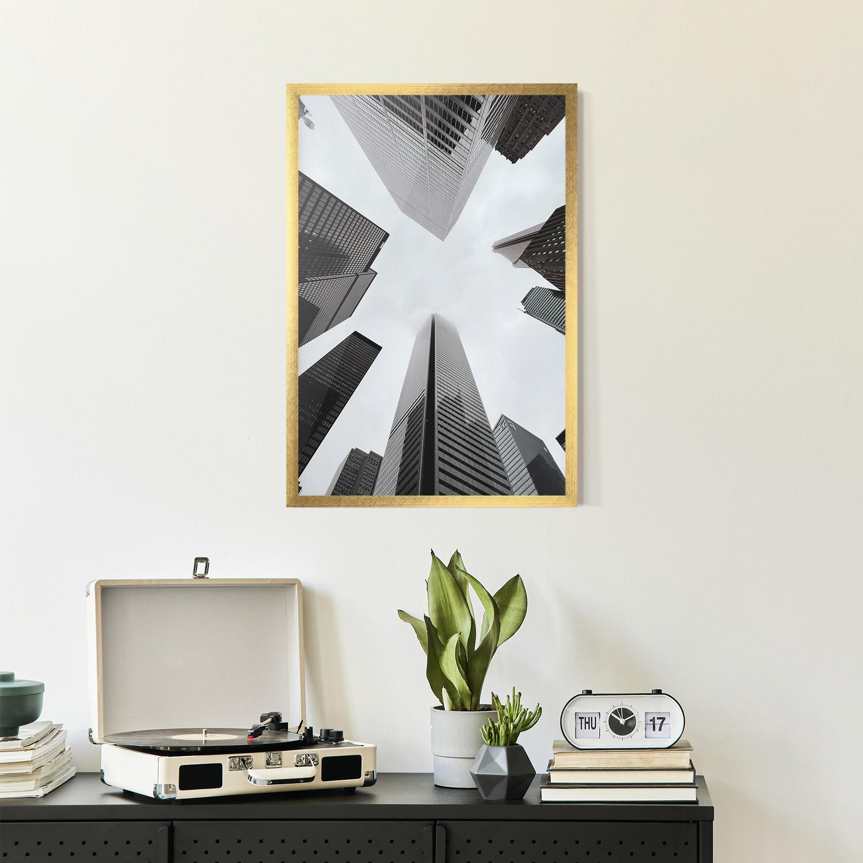 Gerahmte Poster High Grey Building mockup 2