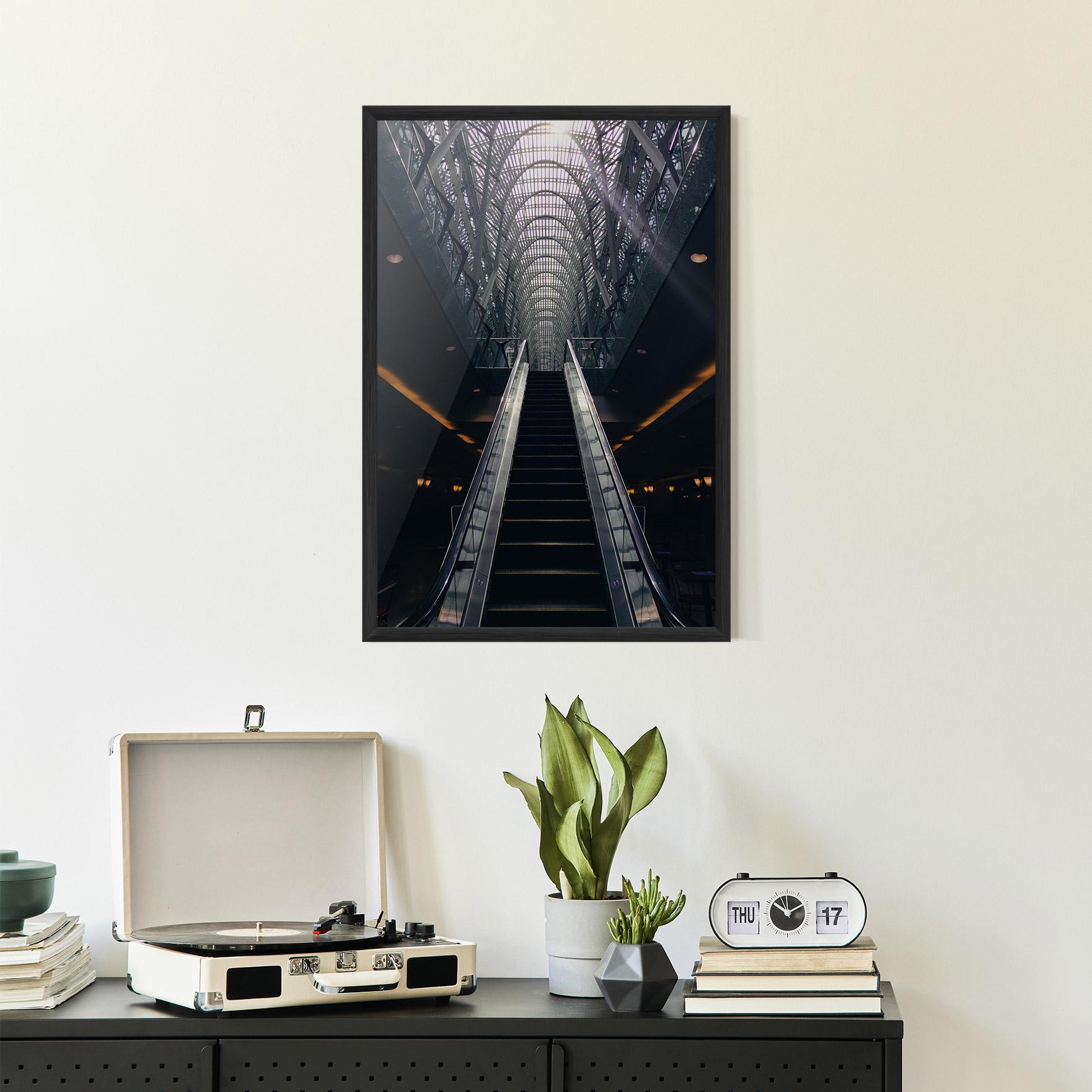 Gerahmte Poster Grey Stairs Building mockup 2