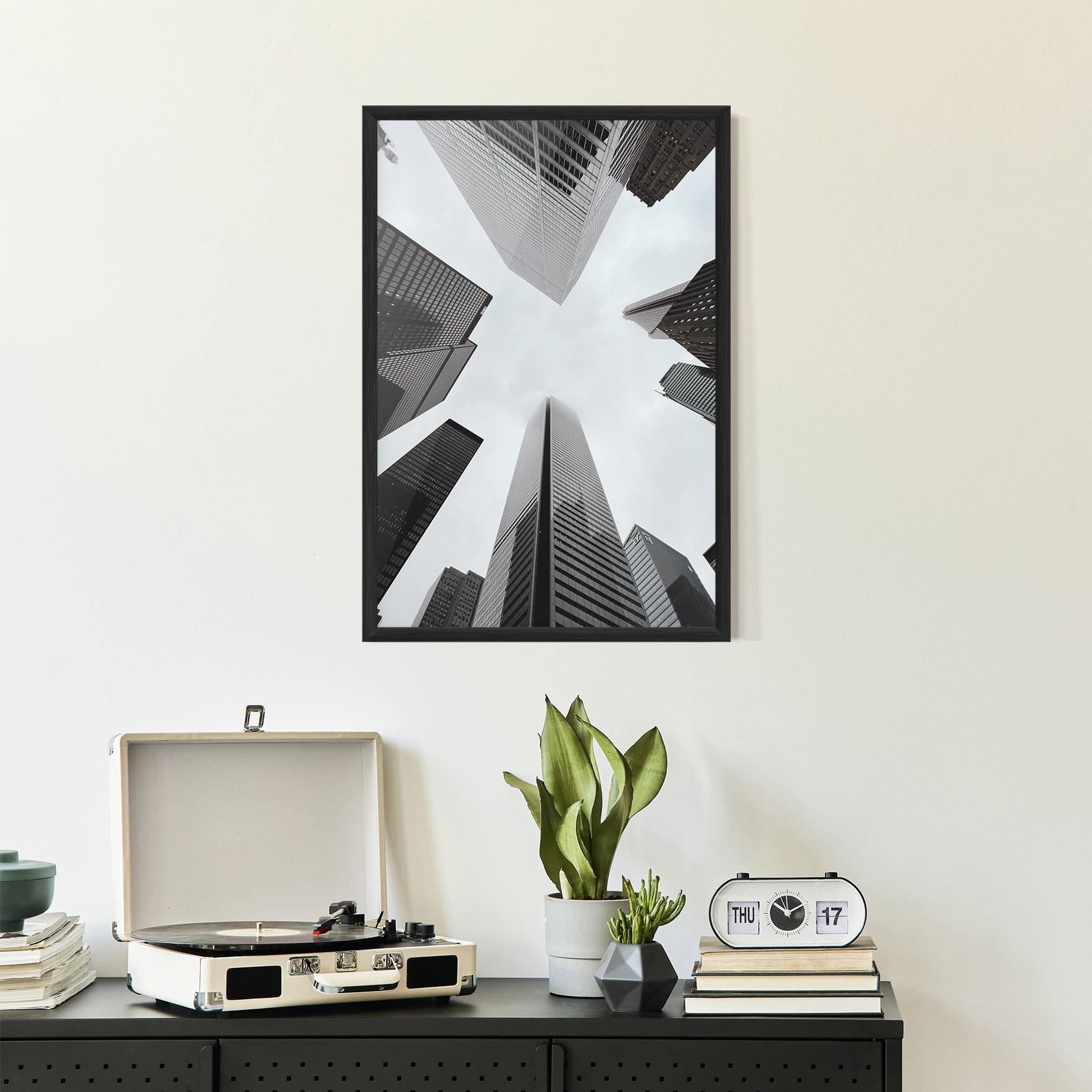 Gerahmte Poster High Grey Building mockup 2