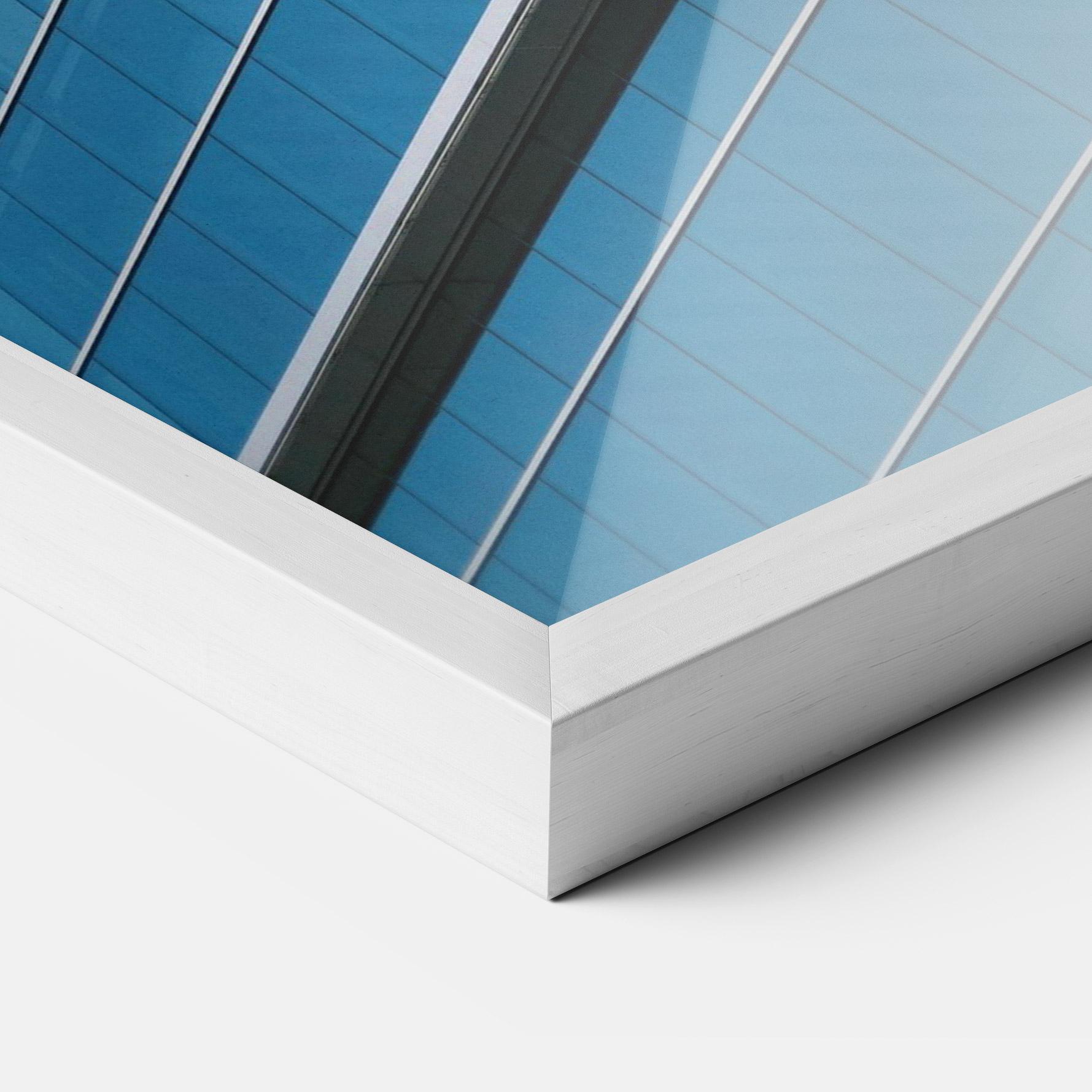 Gerahmte Poster Blue Glass Tower mockup 3