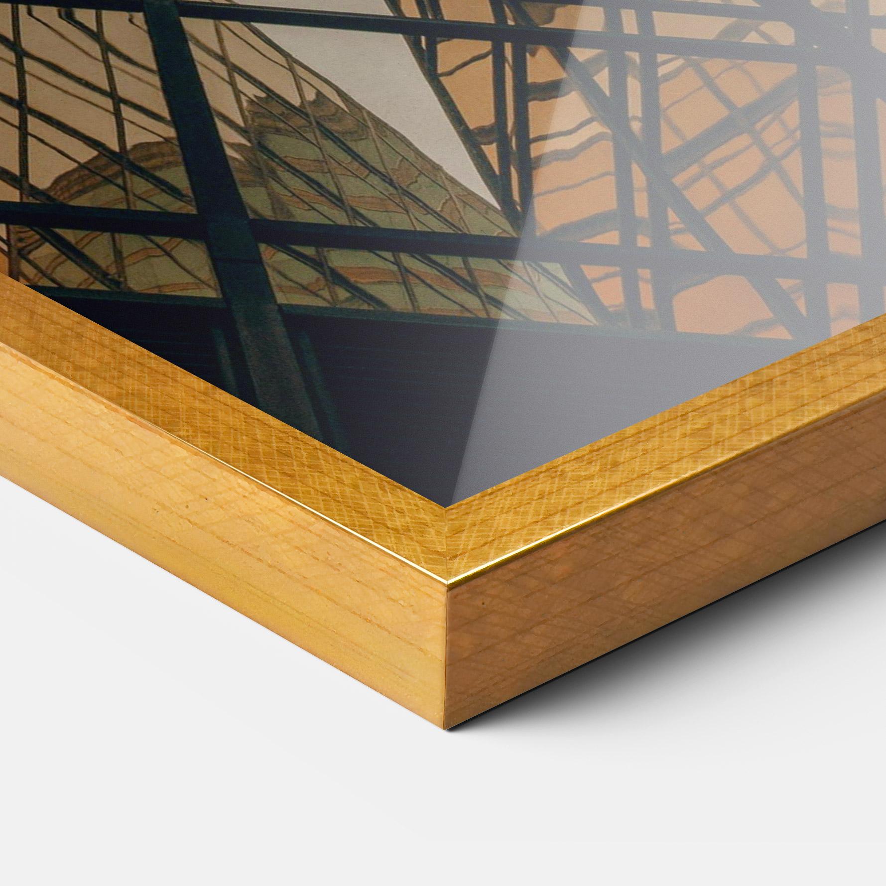 Gerahmte Poster Orange Glass Building mockup 3