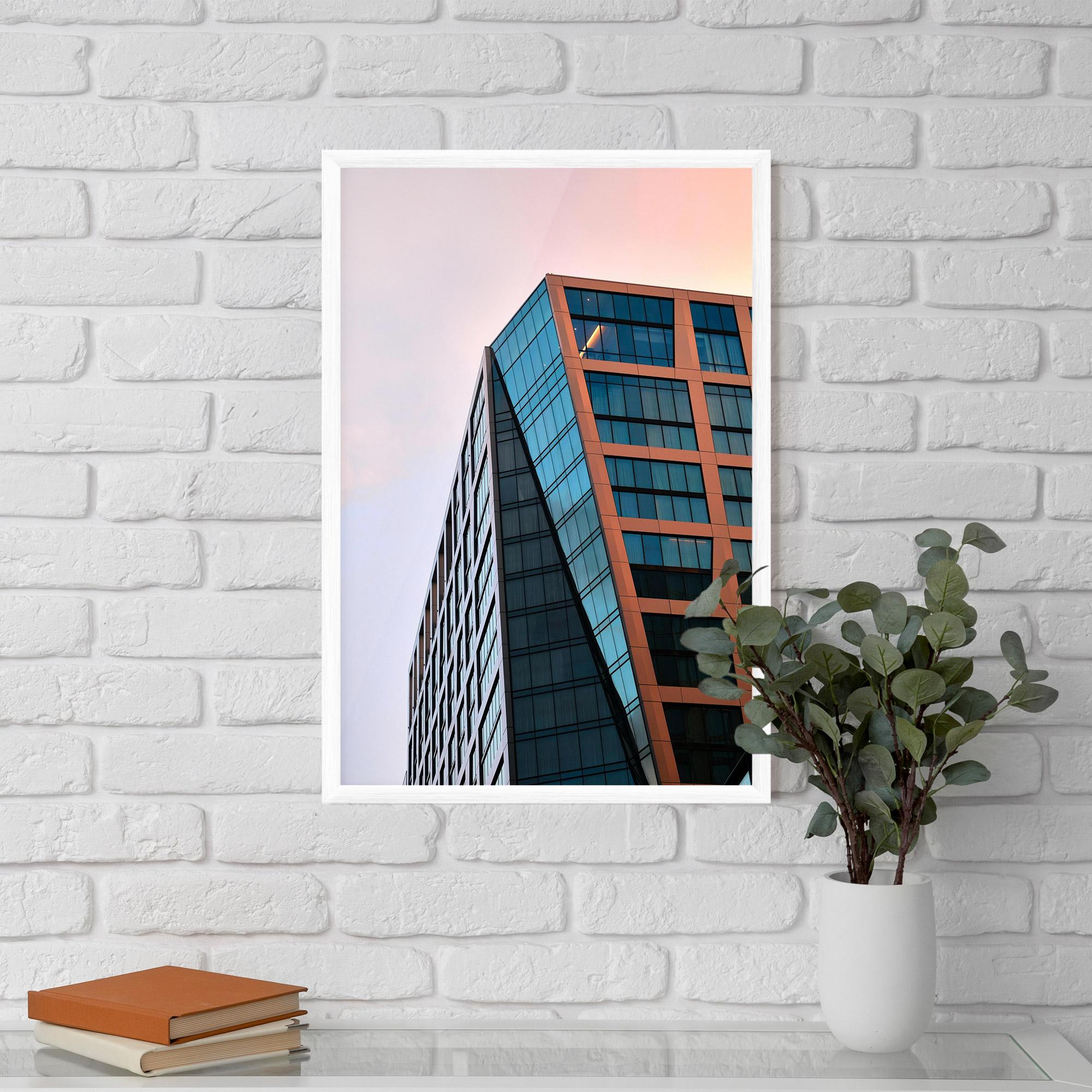 Gerahmte Poster Blue Glass Building mockup 5