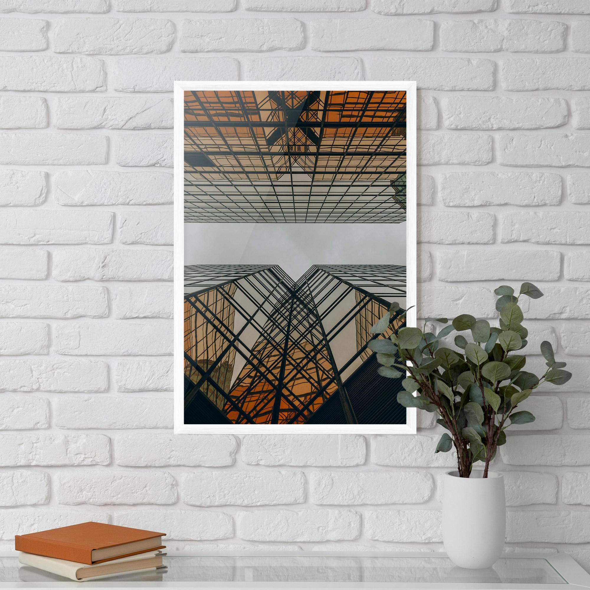Gerahmte Poster Orange Glass Building mockup 5
