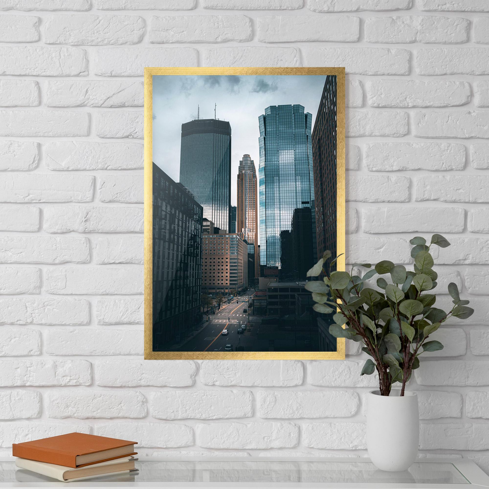 Gerahmte Poster Big Blue Building mockup 5