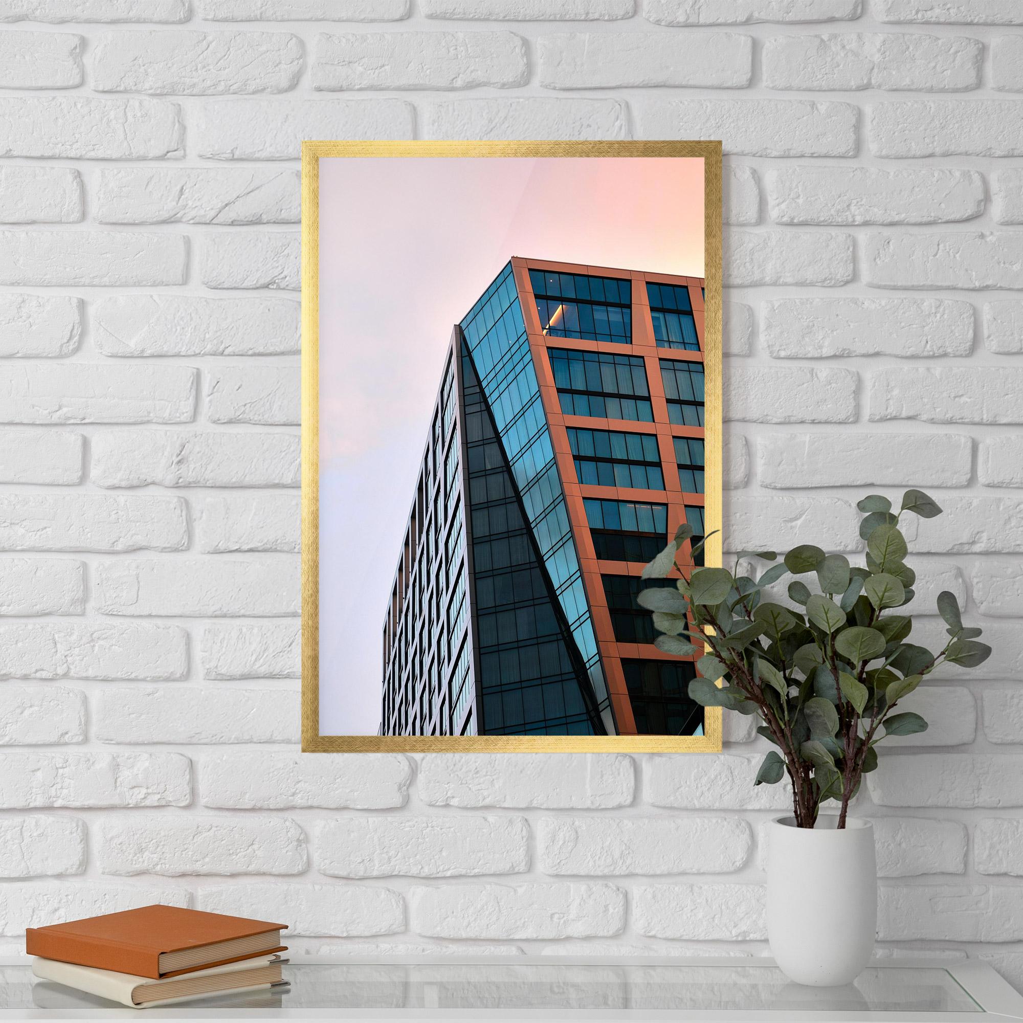 Gerahmte Poster Blue Glass Building mockup 5
