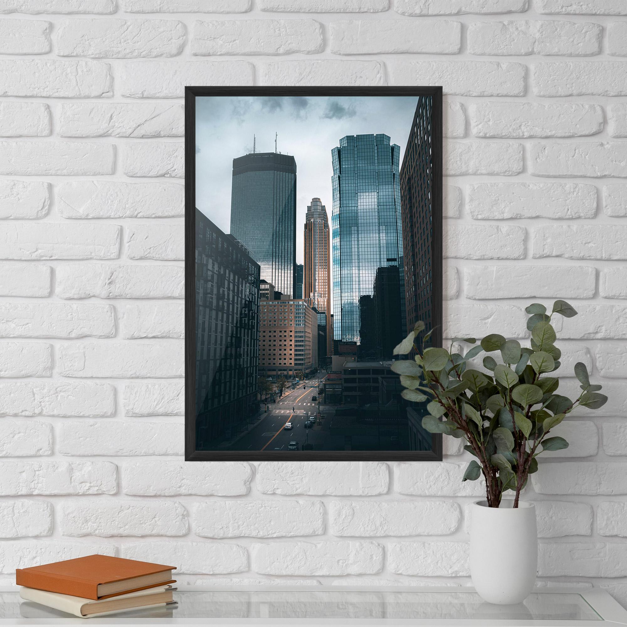 Gerahmte Poster Big Blue Building mockup 5