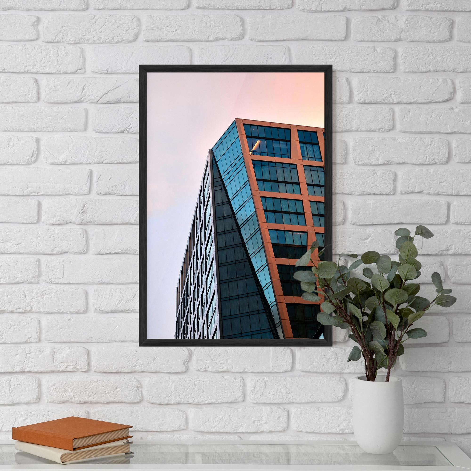 Gerahmte Poster Blue Glass Building mockup 5