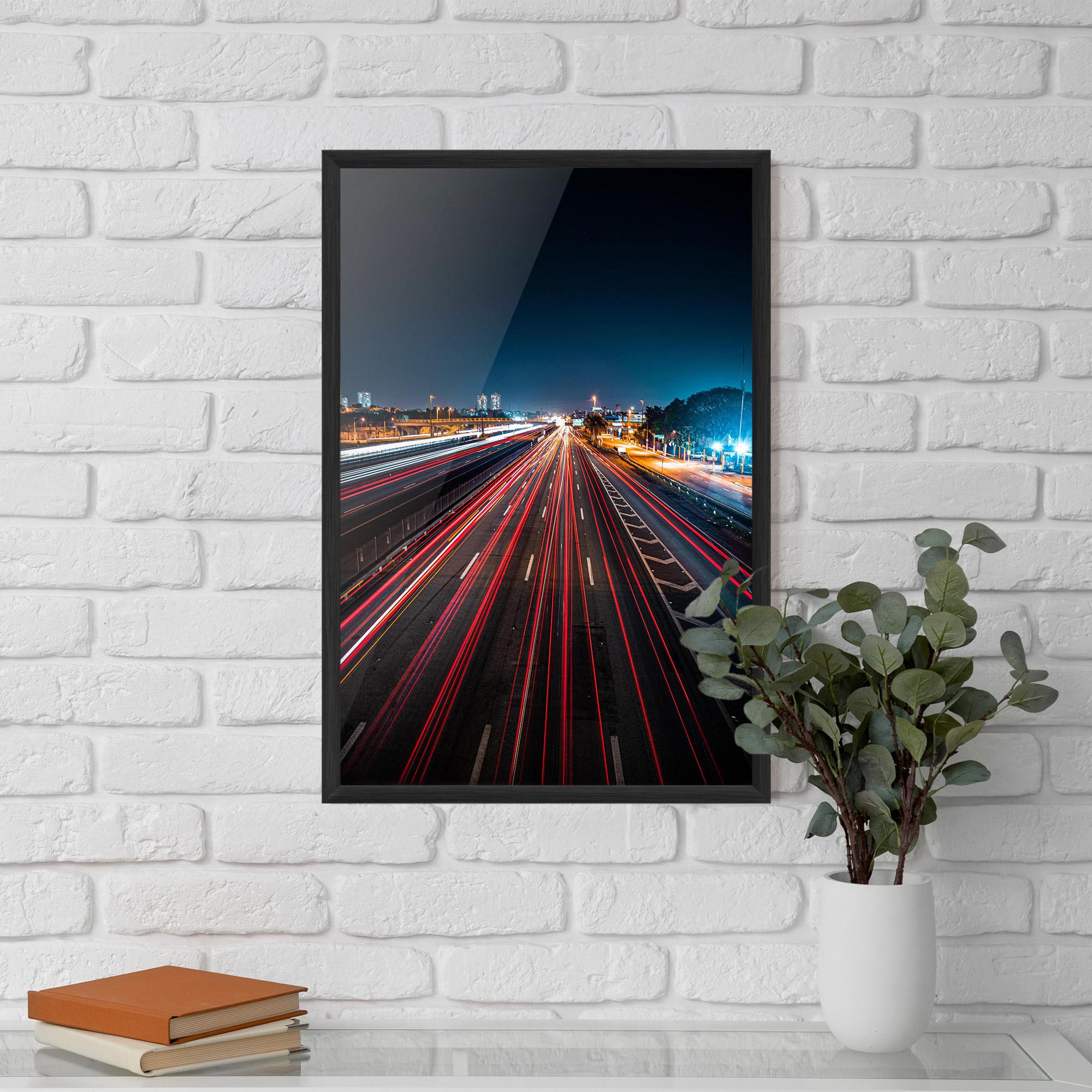 Gerahmte Poster Red Car Lightgs mockup 5