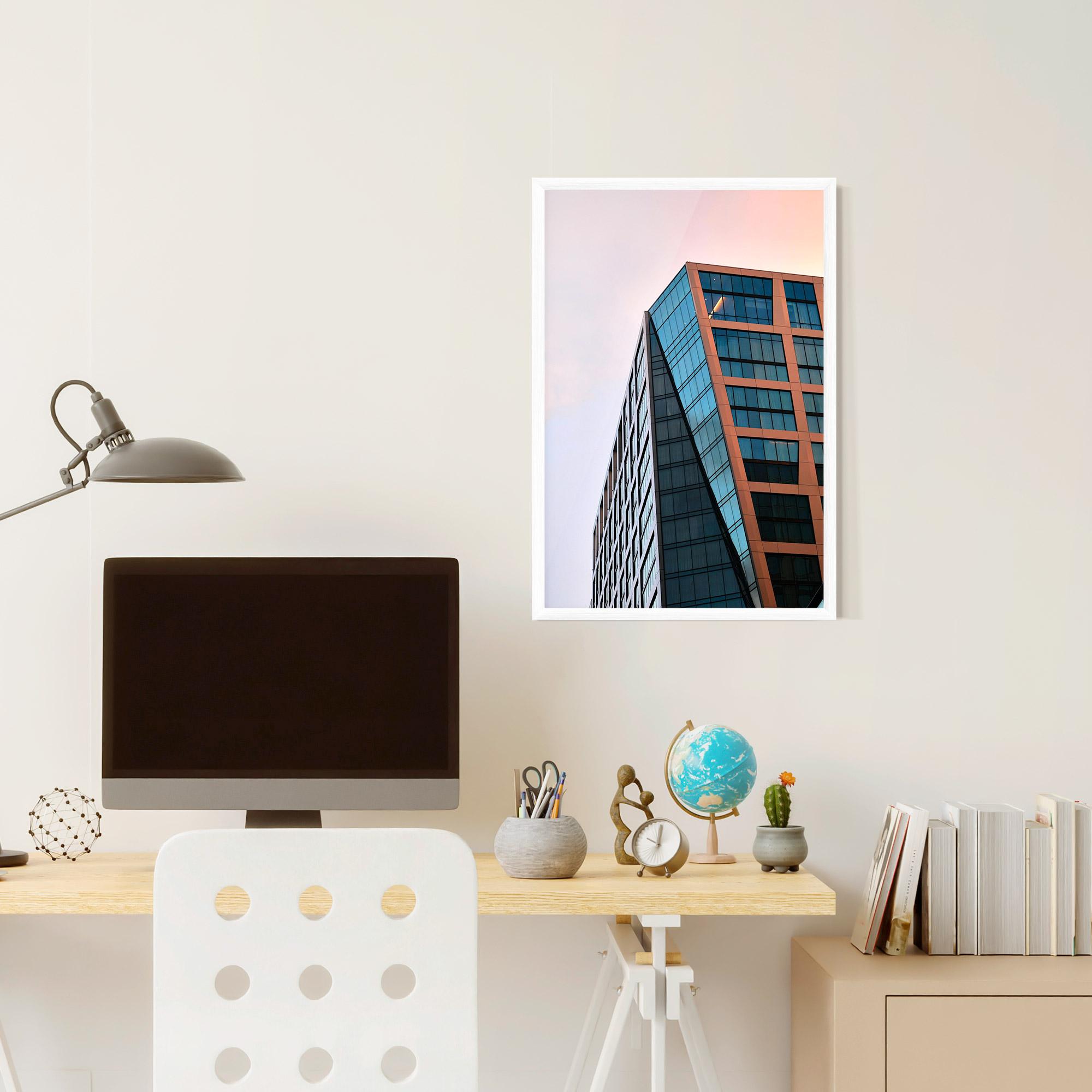 Gerahmte Poster Blue Glass Building mockup 6