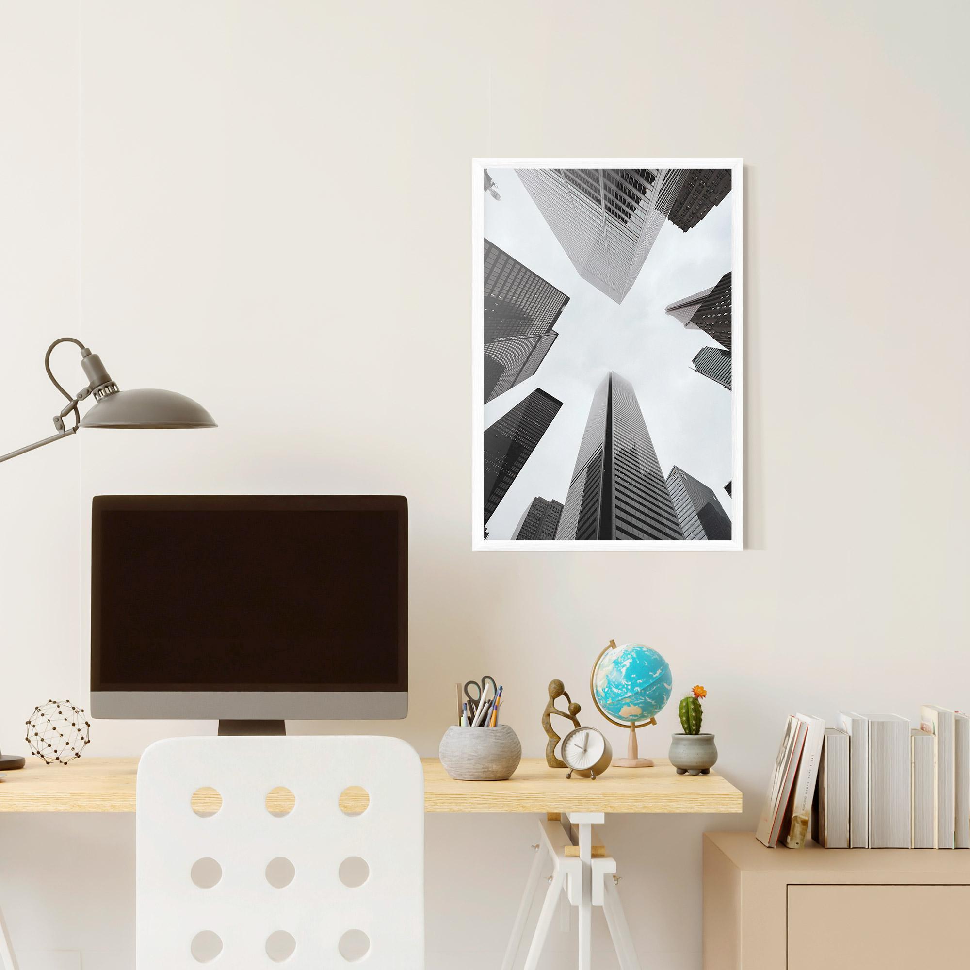 Gerahmte Poster High Grey Building mockup 6