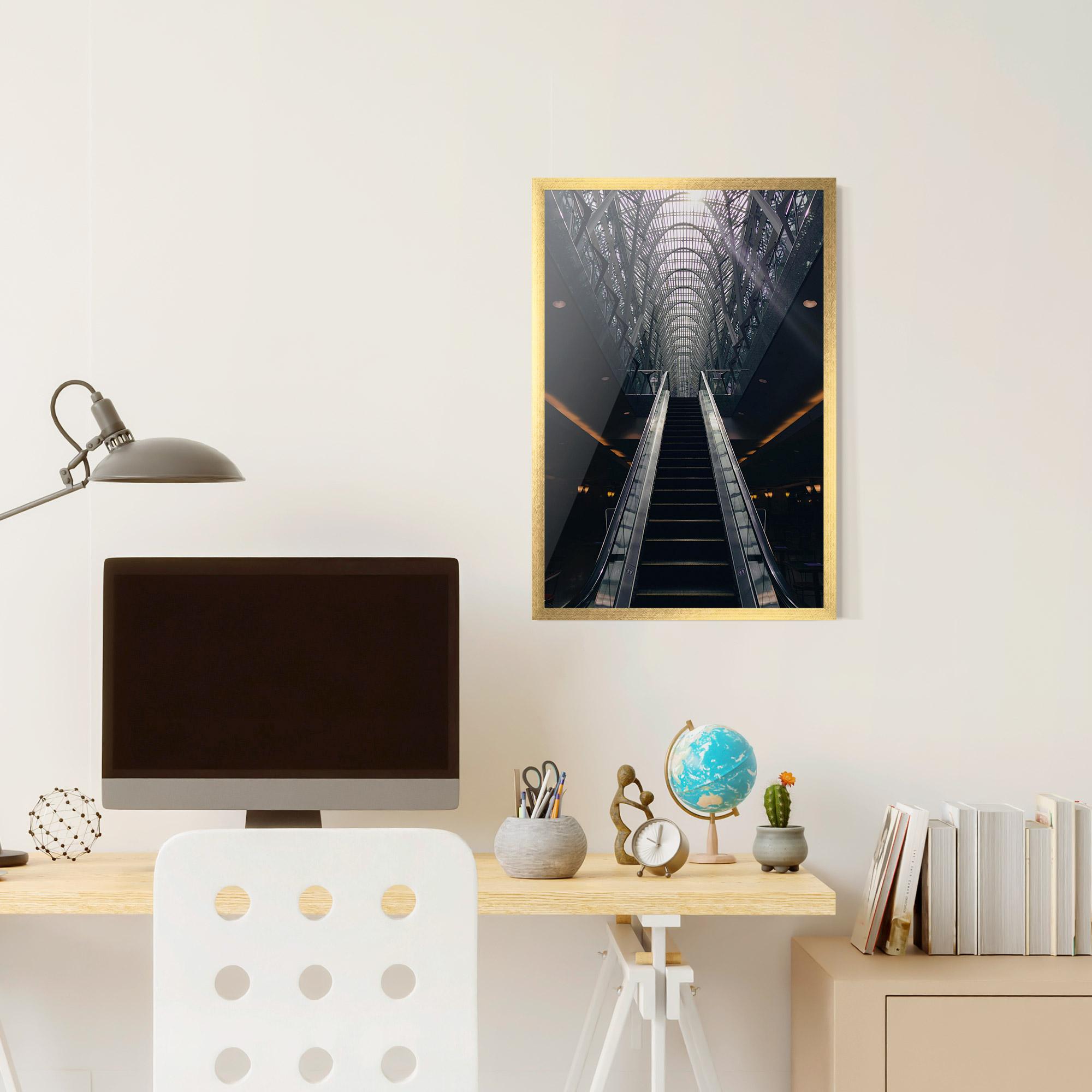 Gerahmte Poster Grey Stairs Building mockup 6