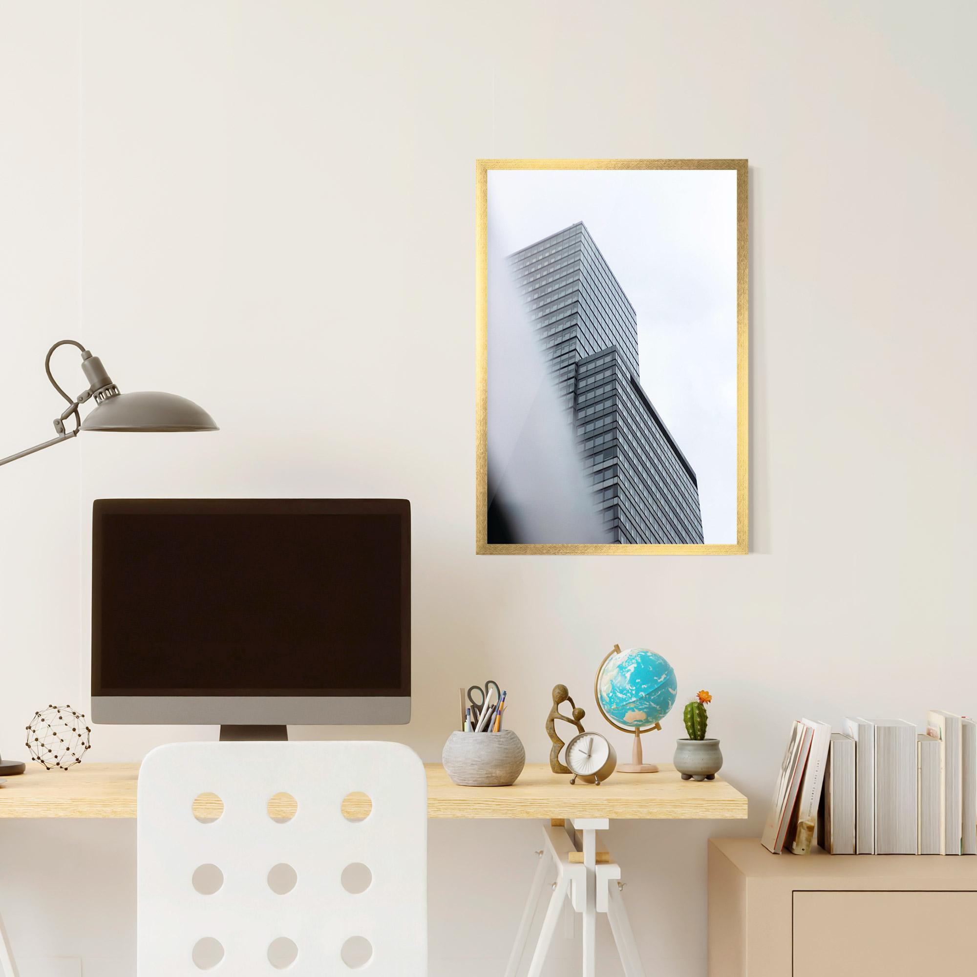 Gerahmte Poster Grey White Building mockup 6