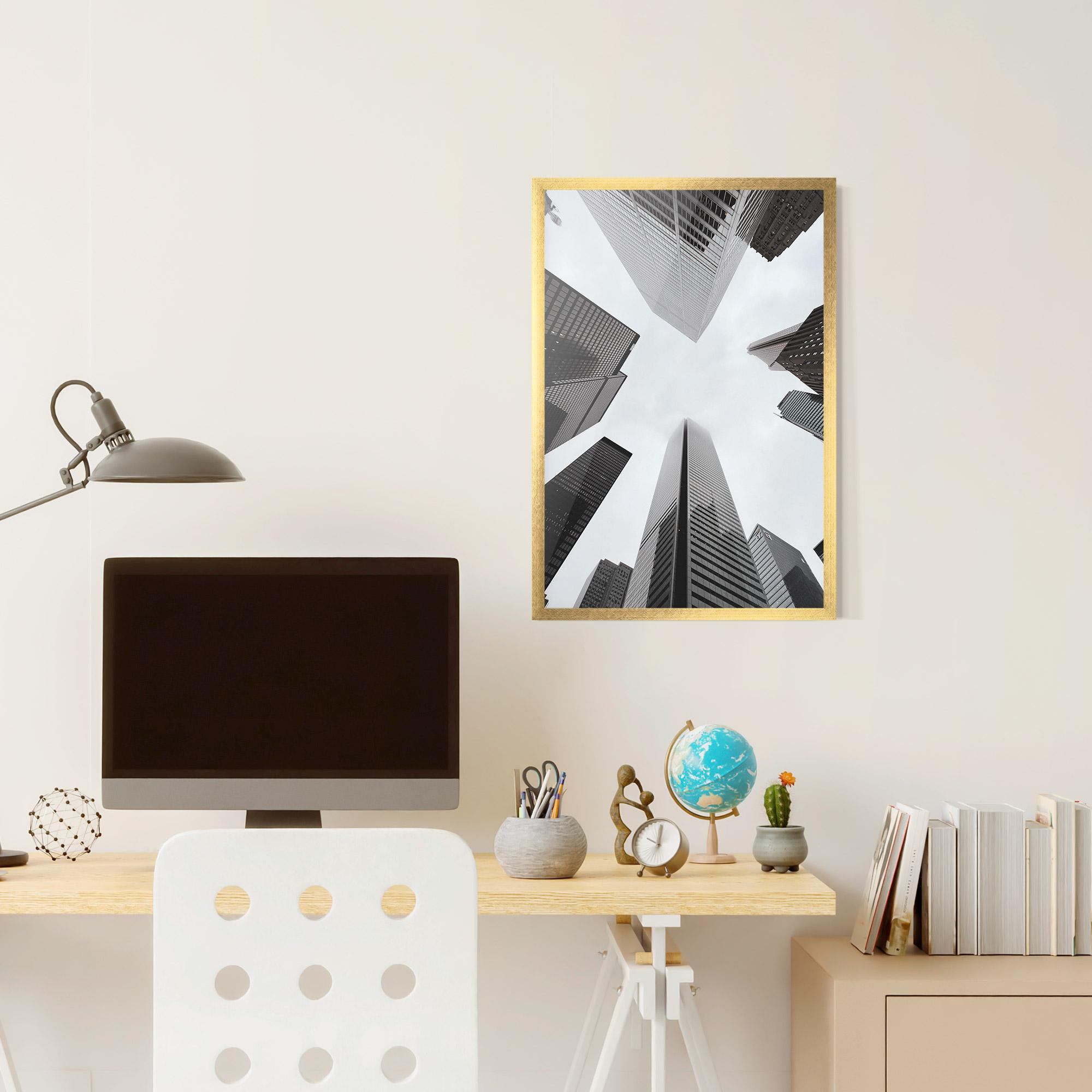 Gerahmte Poster High Grey Building mockup 6