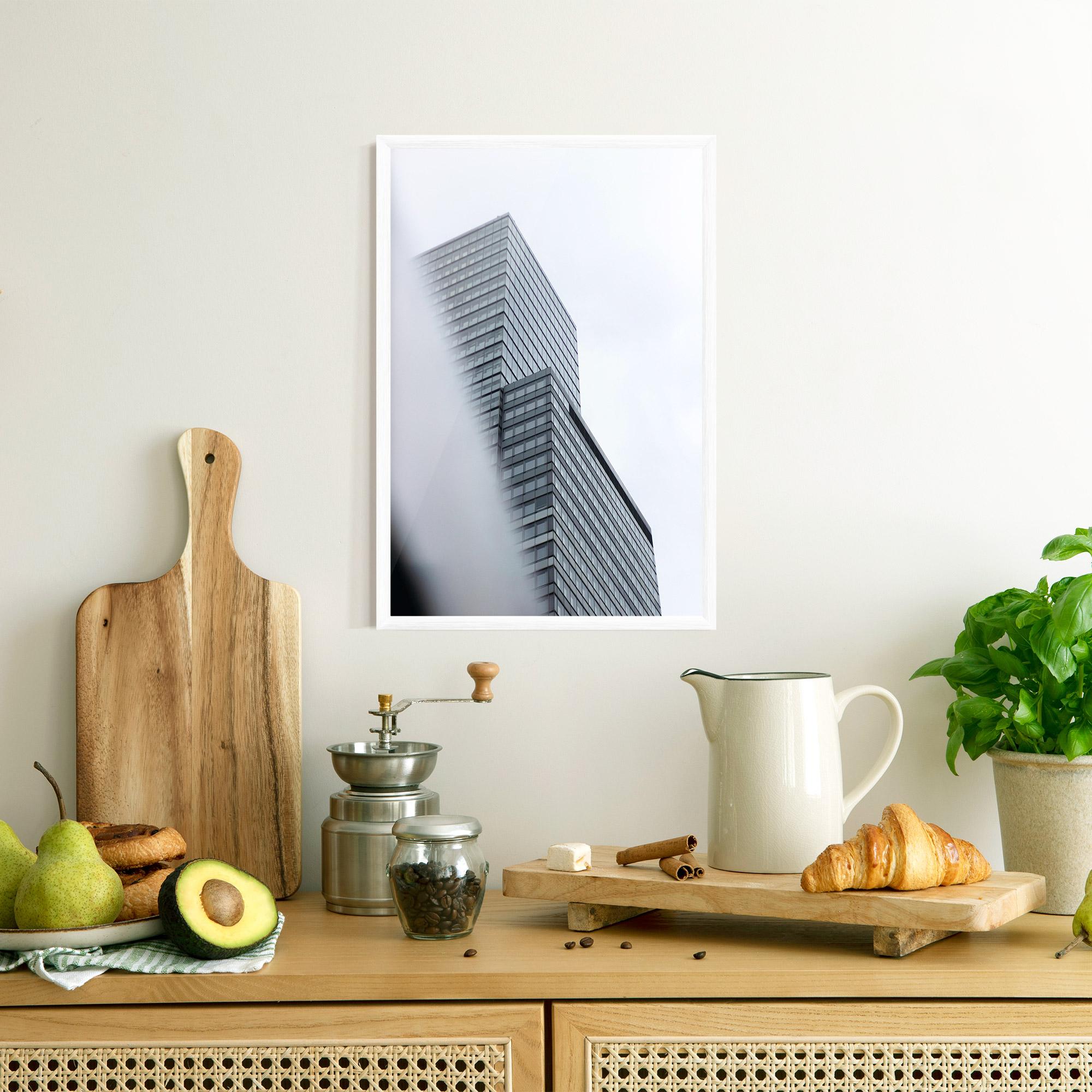 Gerahmte Poster Grey White Building mockup 8