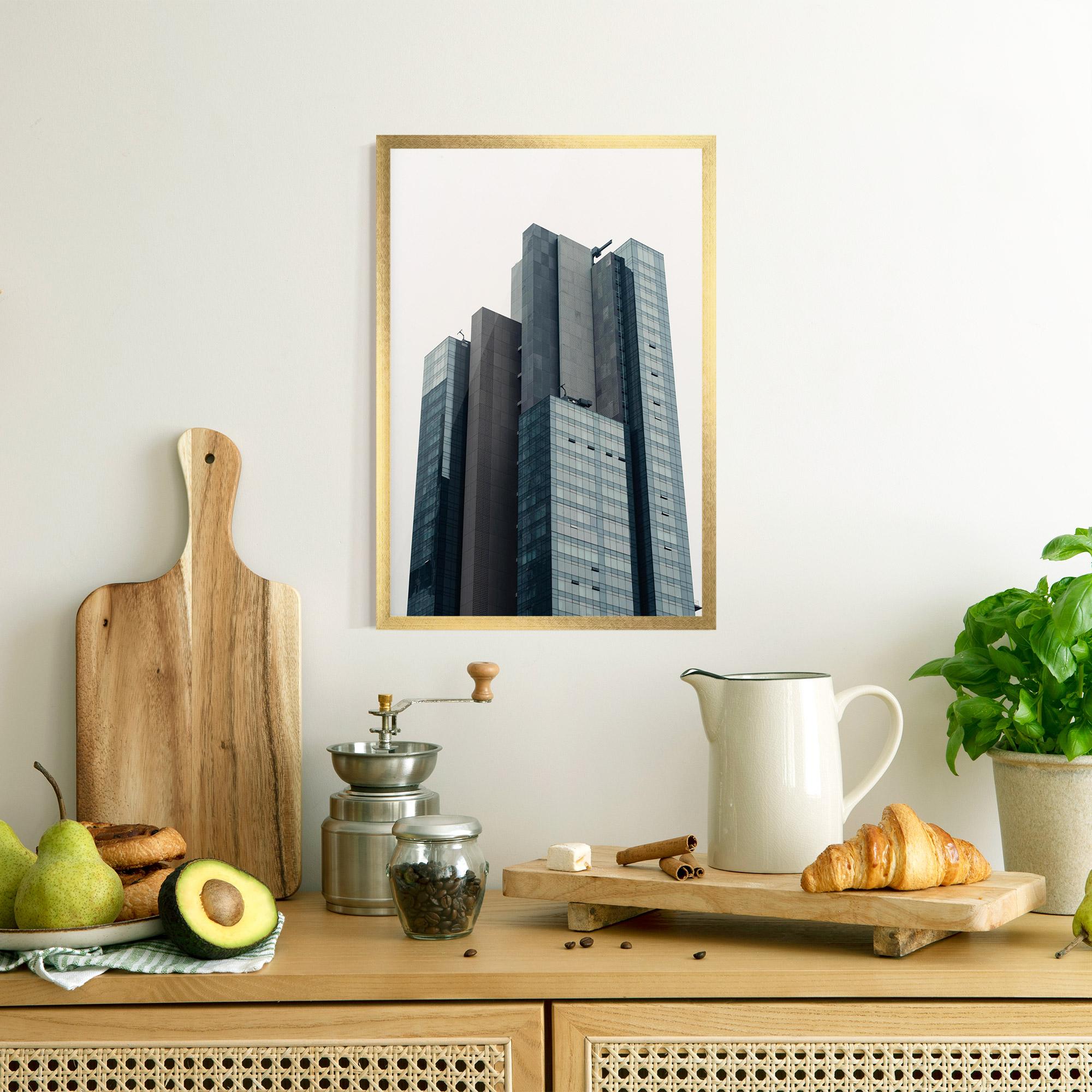 Gerahmte Poster Blue High Building mockup 8