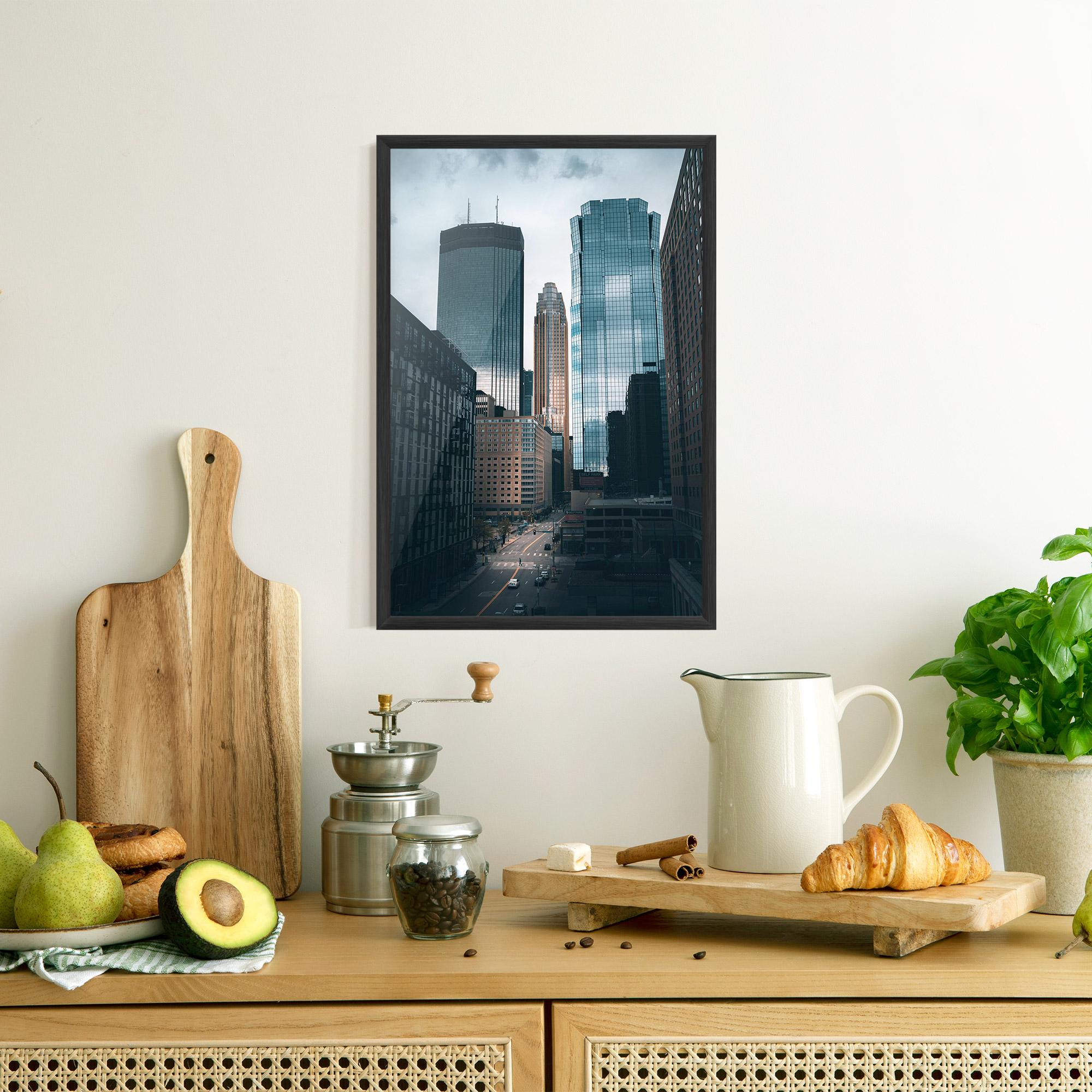 Gerahmte Poster Big Blue Building mockup 8