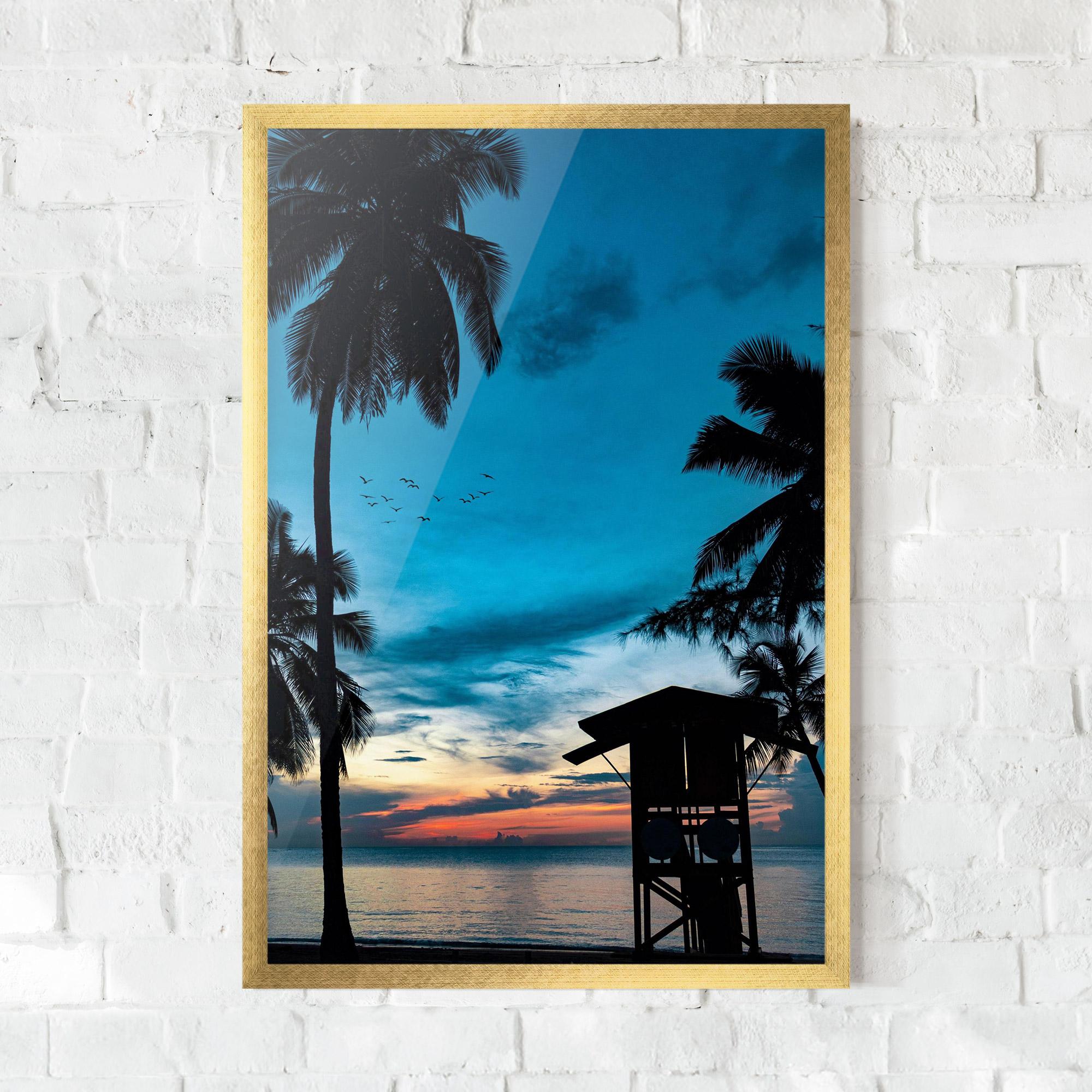 Gerahmte Poster Palm Shilouette mockup 0