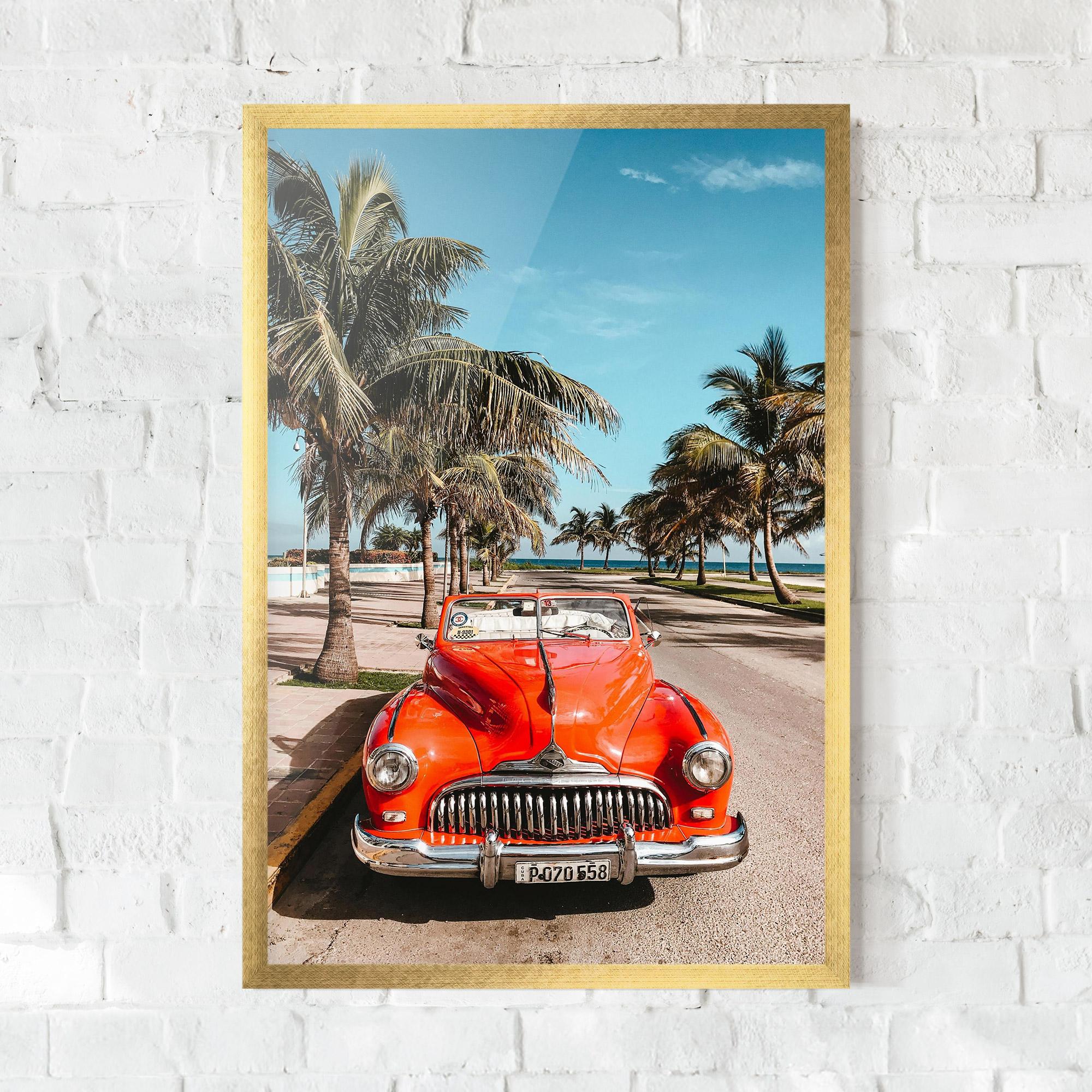 Gerahmte Poster Red Summer Car mockup 0