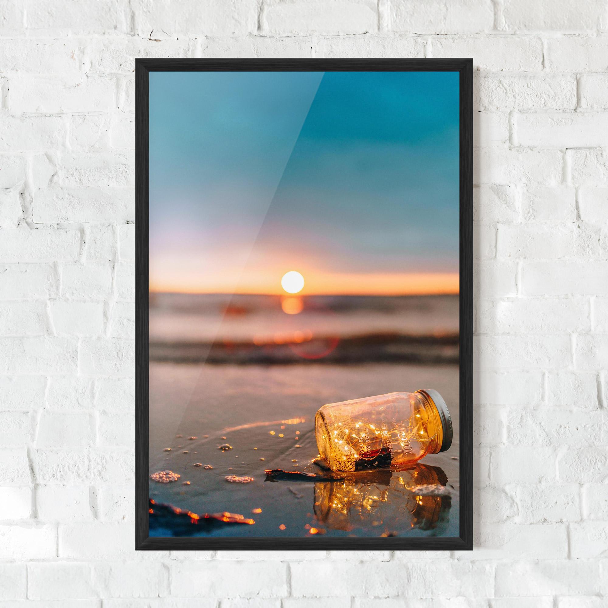 Gerahmte Poster Jar With Lights mockup 0