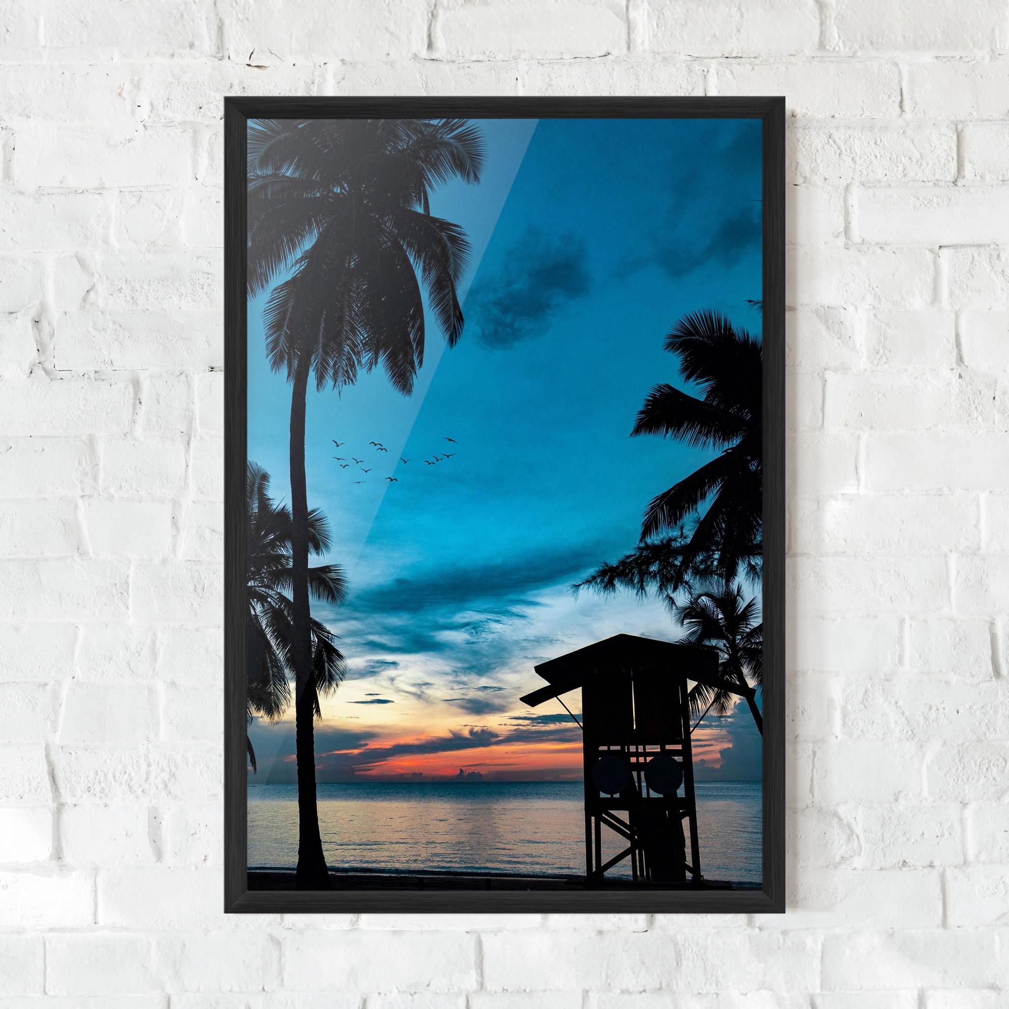 Gerahmte Poster Palm Shilouette mockup 0