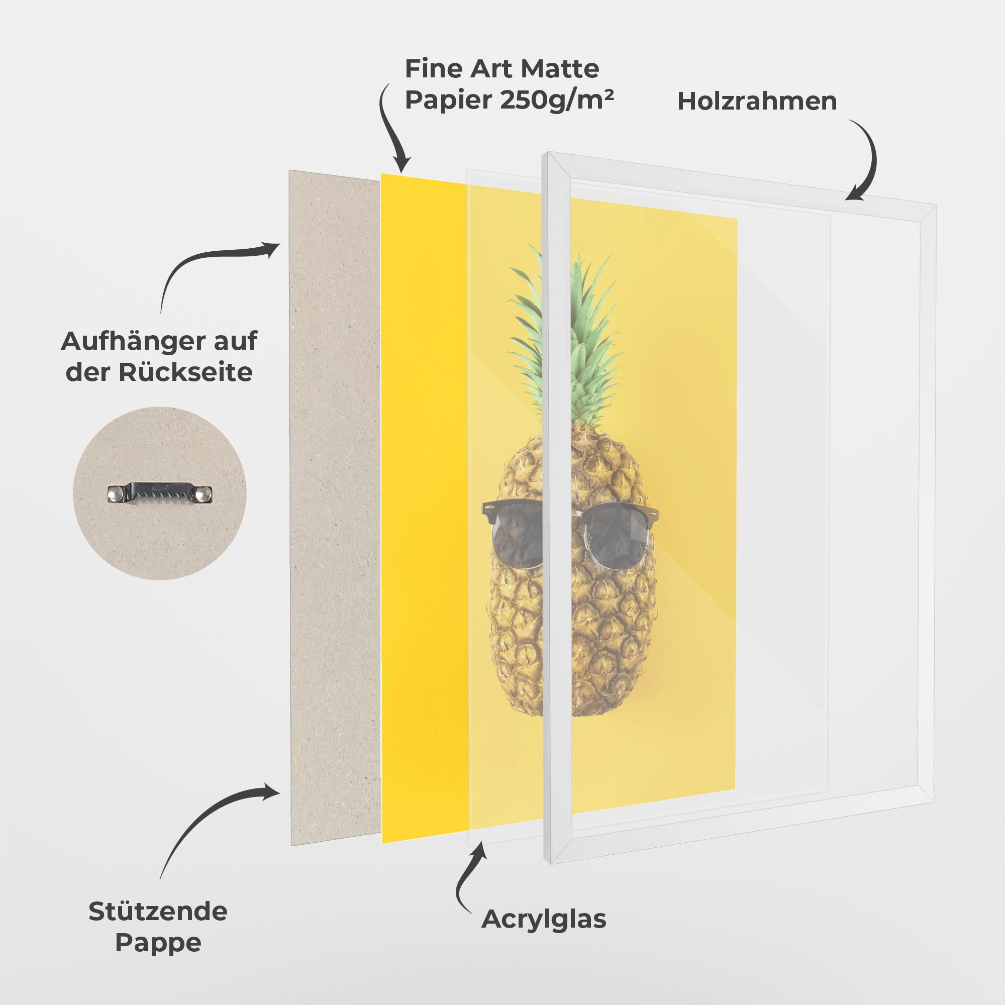 Gerahmte Poster Fresh Pineapple mockup 1