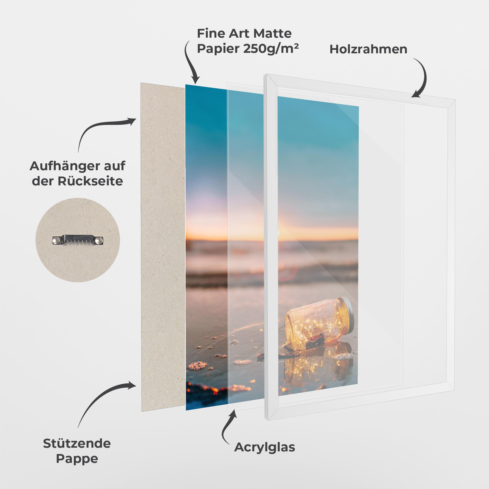 Gerahmte Poster Jar With Lights mockup 1