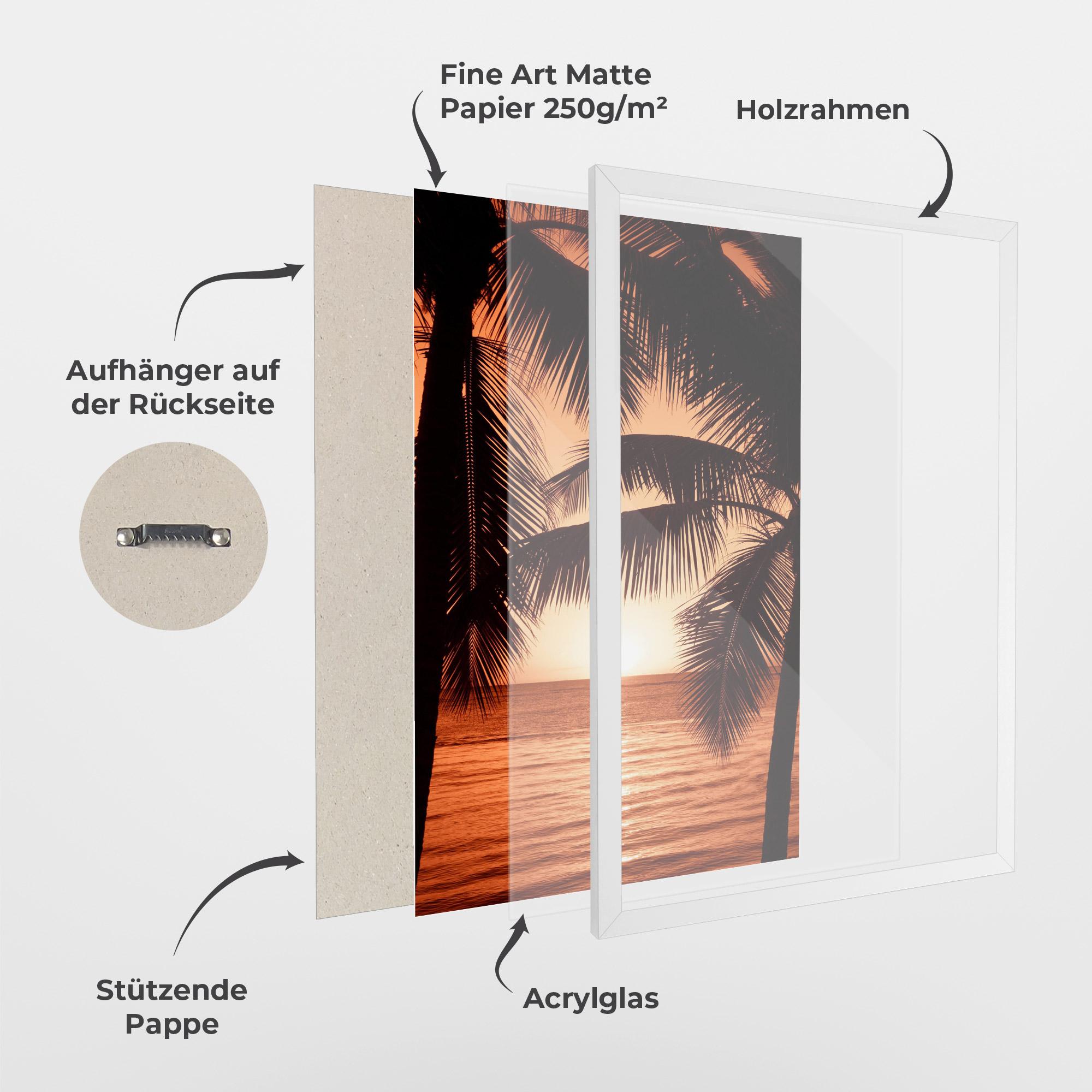 Gerahmte Poster Orange Sea mockup 1