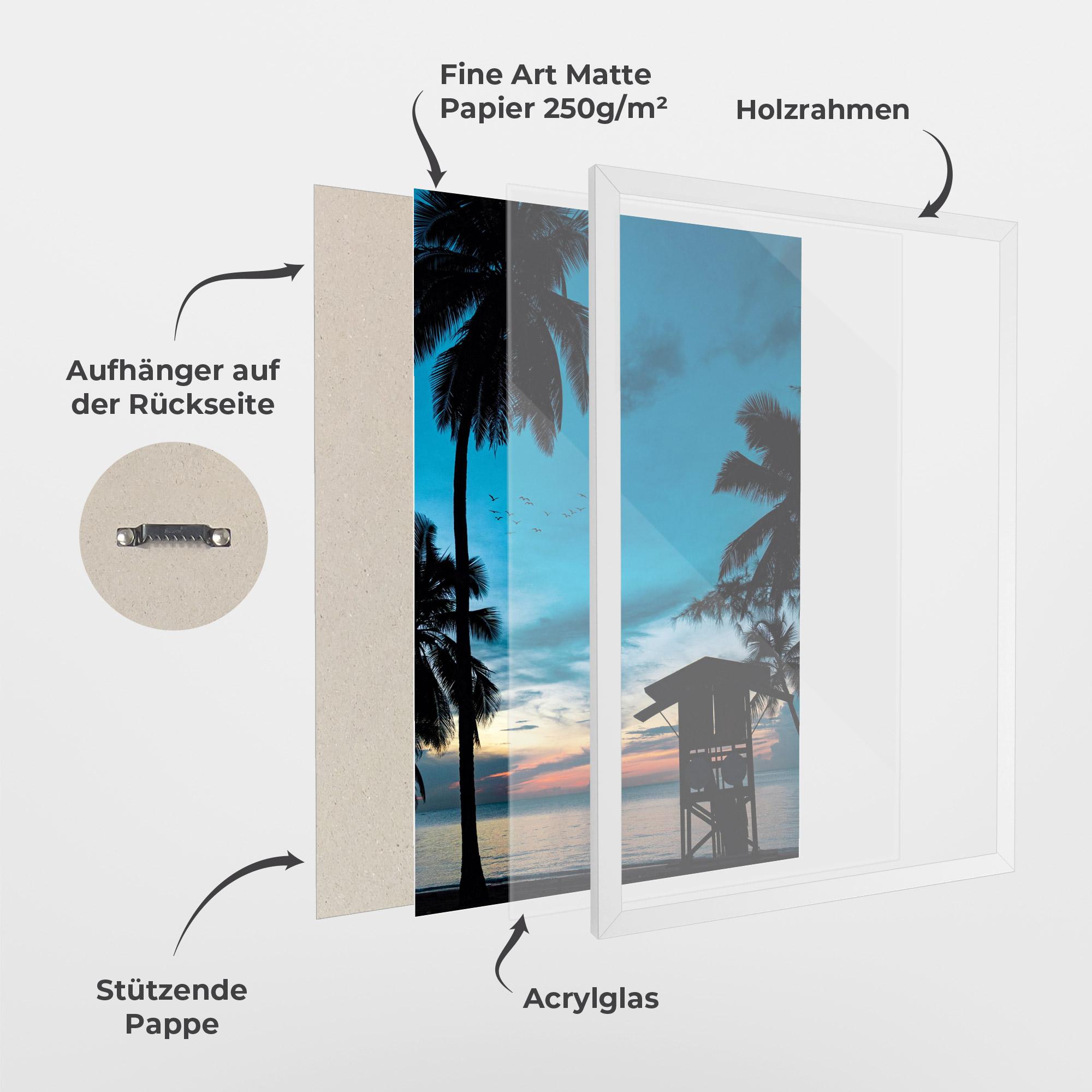 Gerahmte Poster Palm Shilouette mockup 1