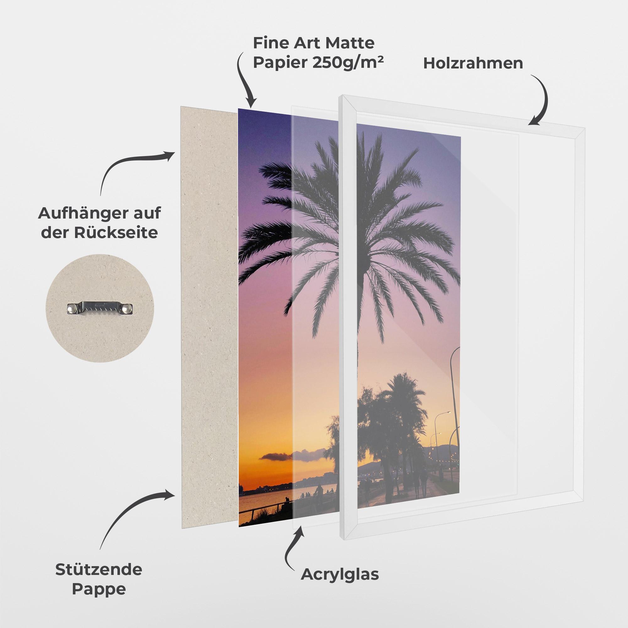 Gerahmte Poster Purple Palm mockup 1