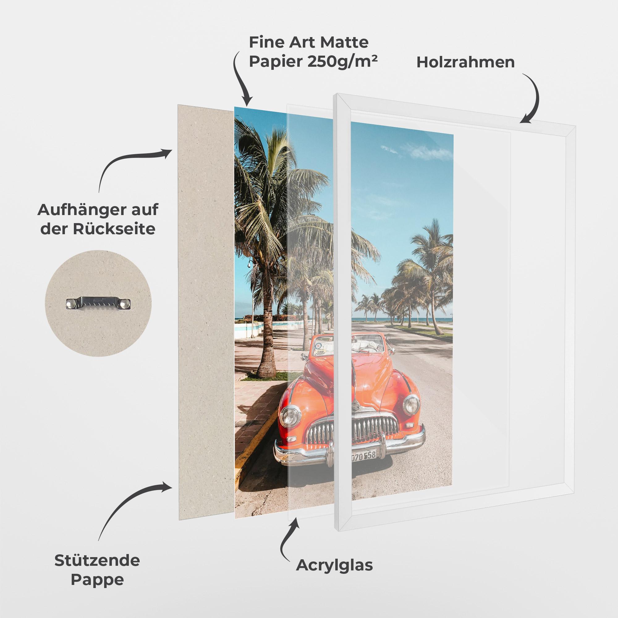 Gerahmte Poster Red Summer Car mockup 1