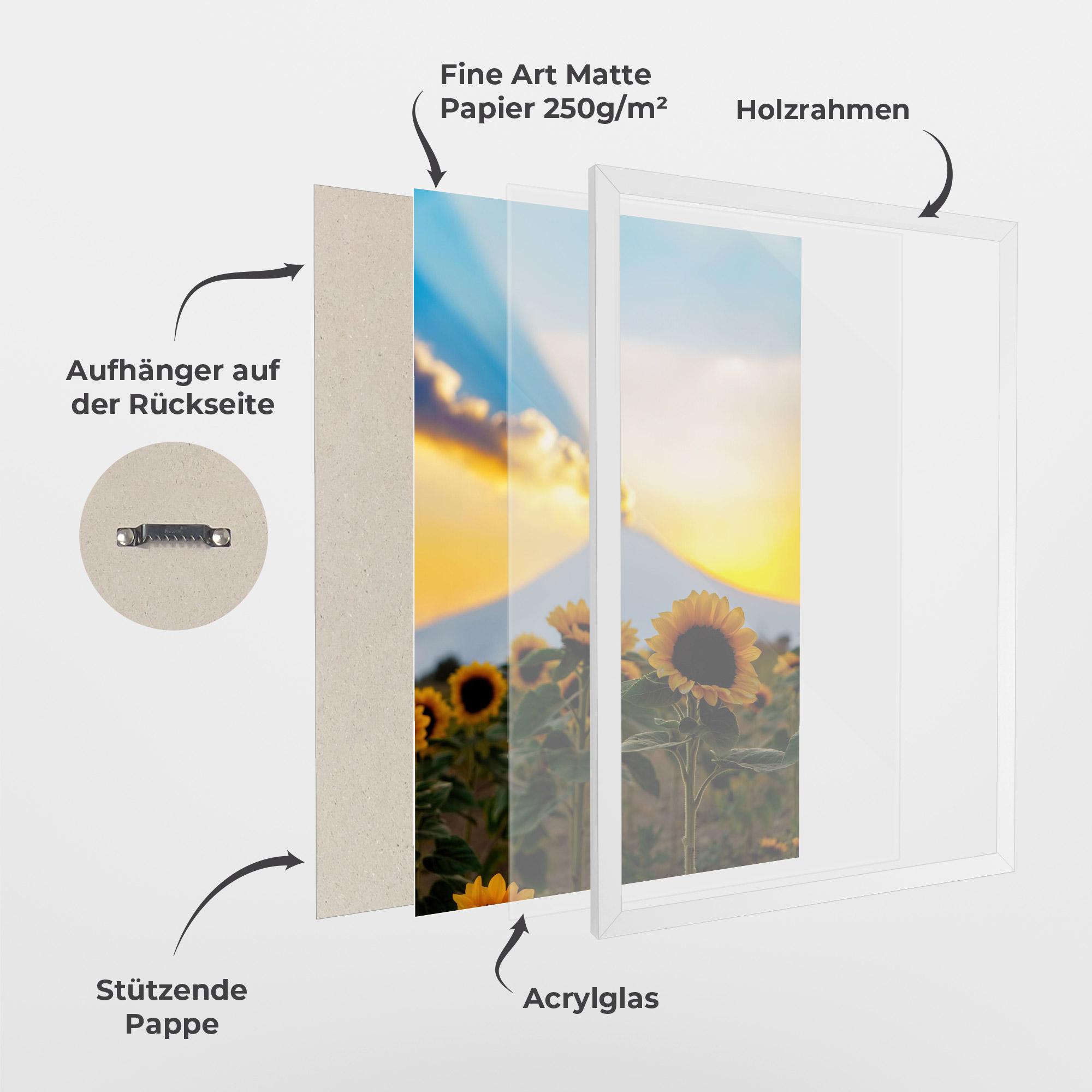 Gerahmte Poster Sunflower Sunset mockup 1