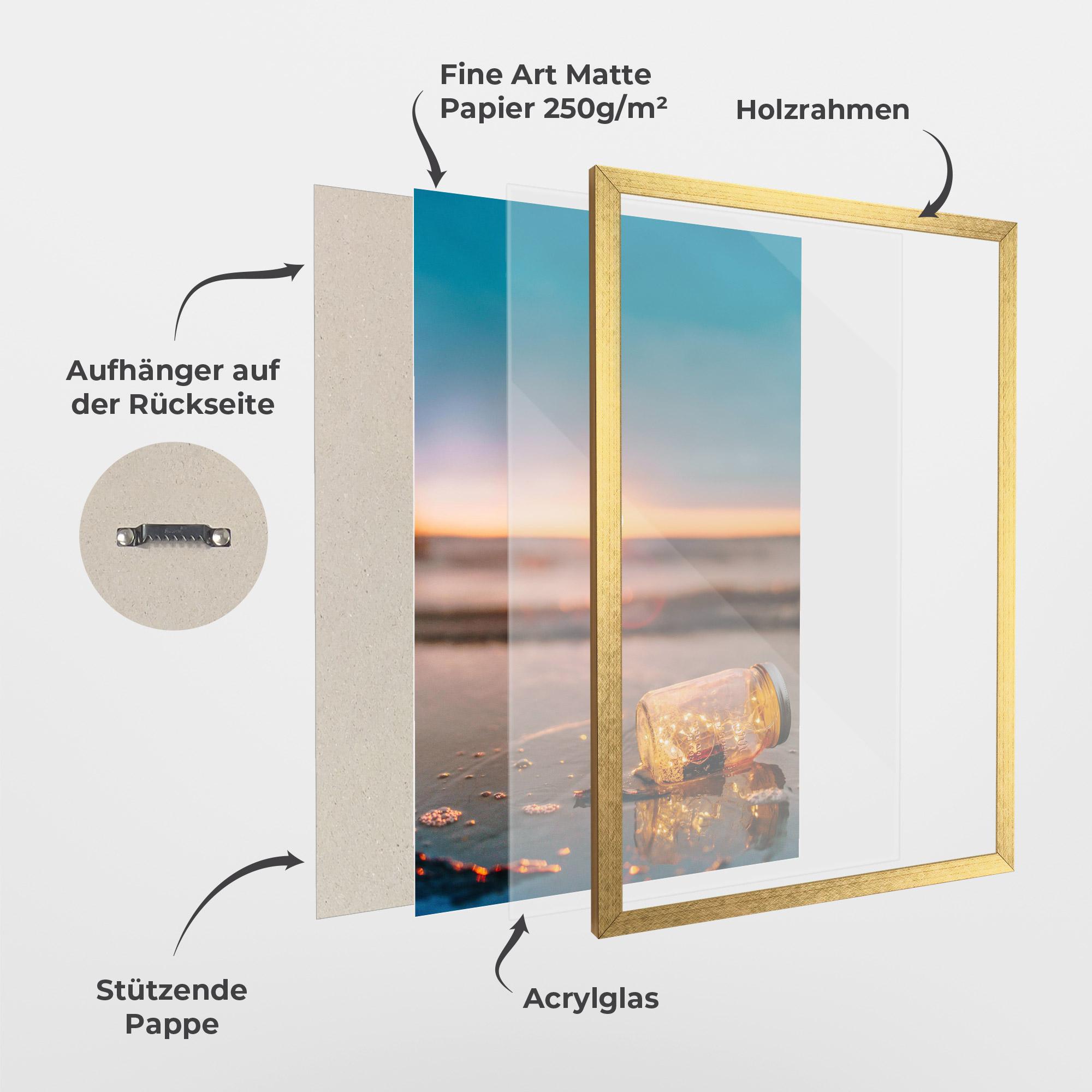 Gerahmte Poster Jar With Lights mockup 1