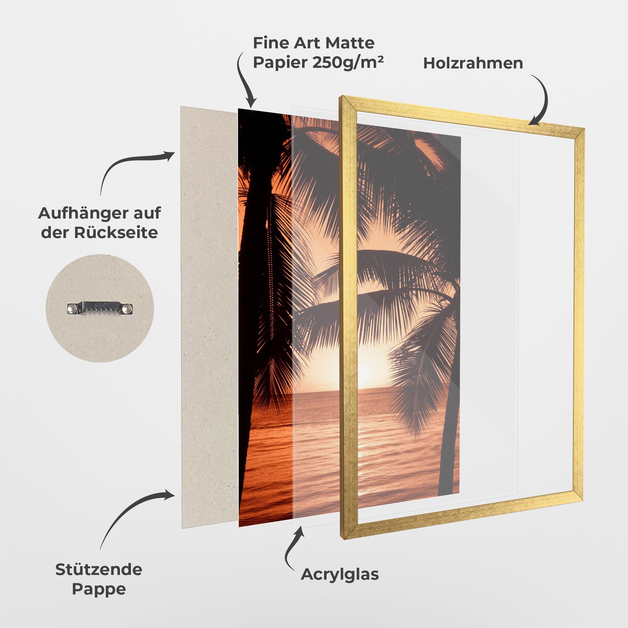 Gerahmte Poster Orange Sea mockup 1