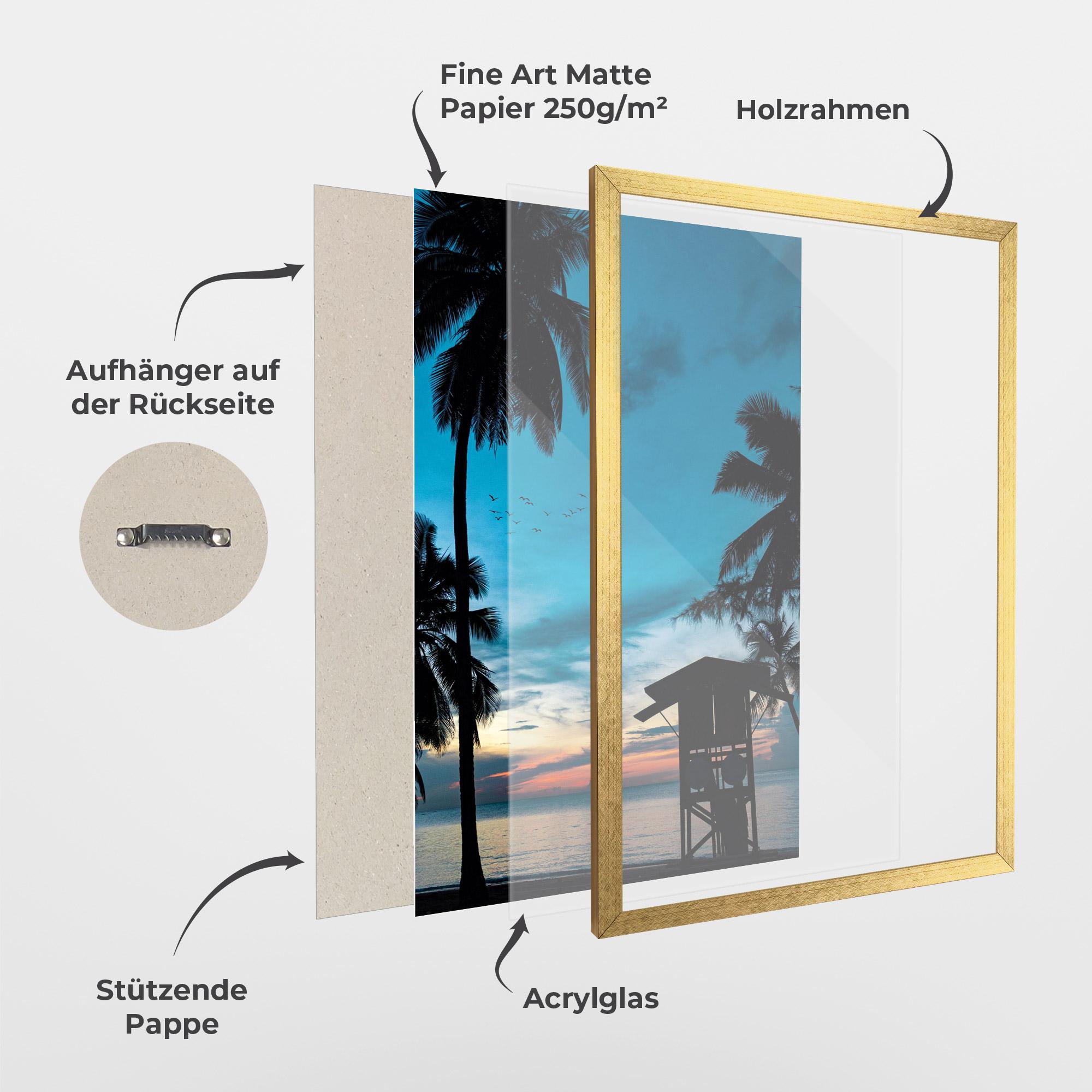 Gerahmte Poster Palm Shilouette mockup 1