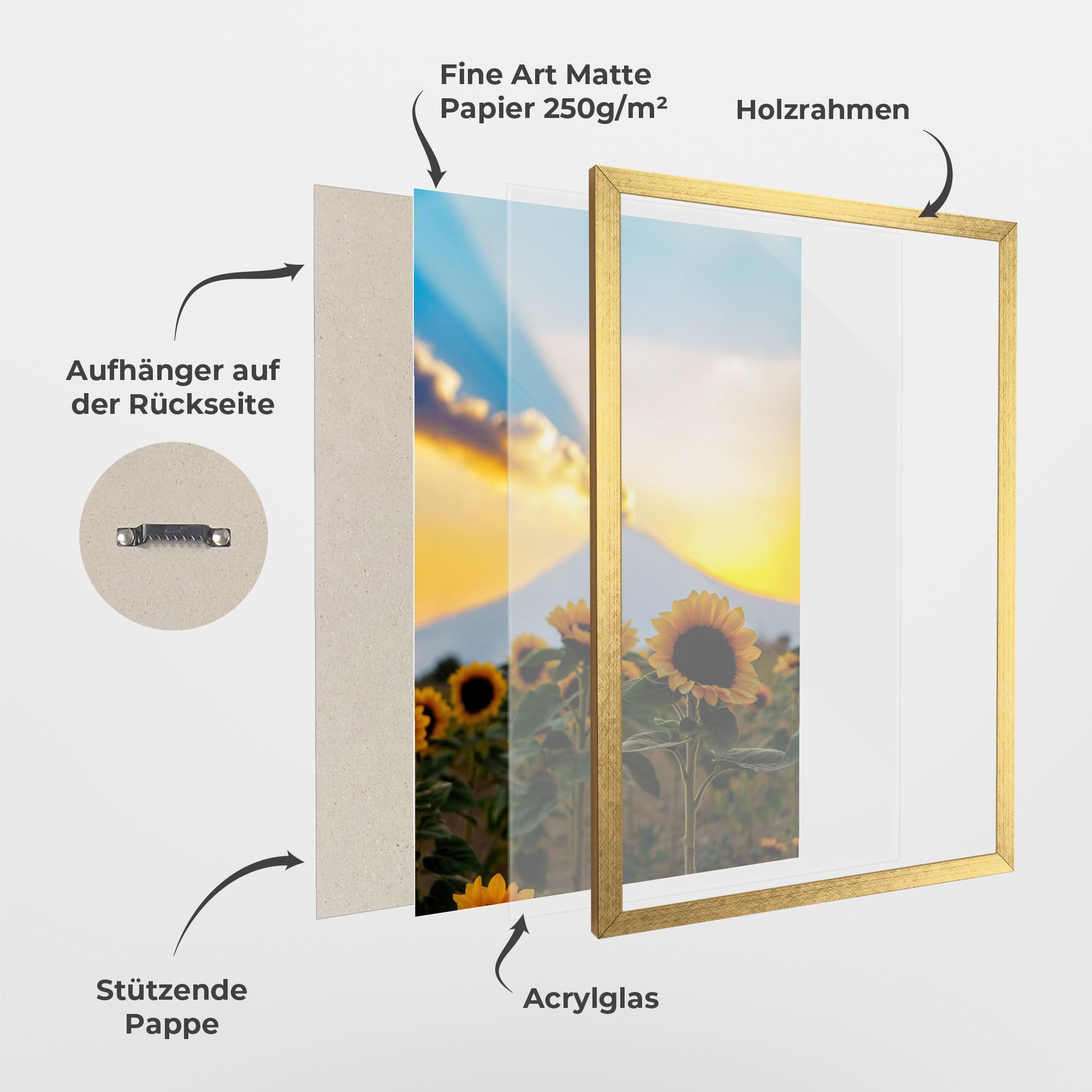 Gerahmte Poster Sunflower Sunset mockup 1