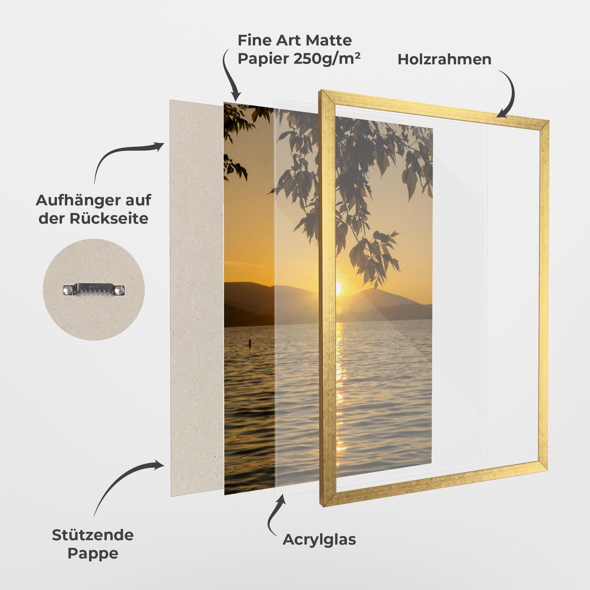 Gerahmte Poster Yellow Sunrise mockup 1