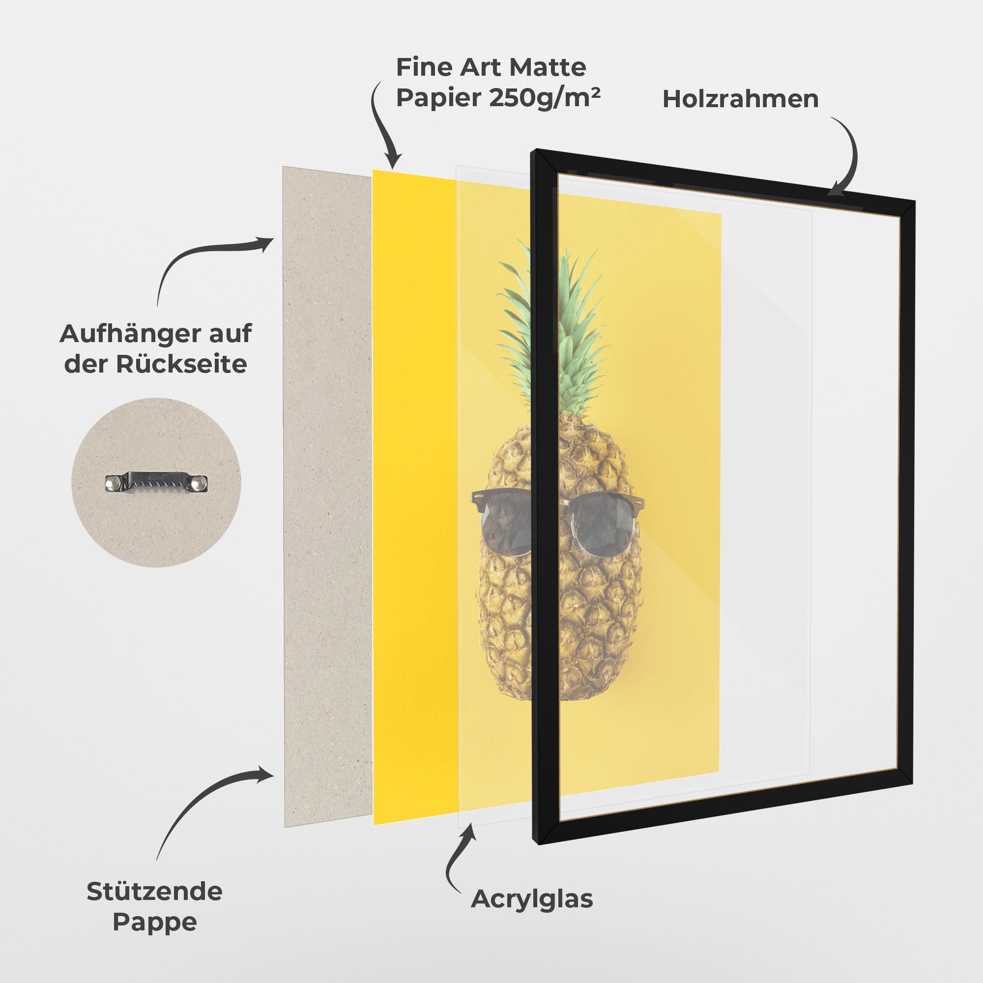 Gerahmte Poster Fresh Pineapple mockup 1