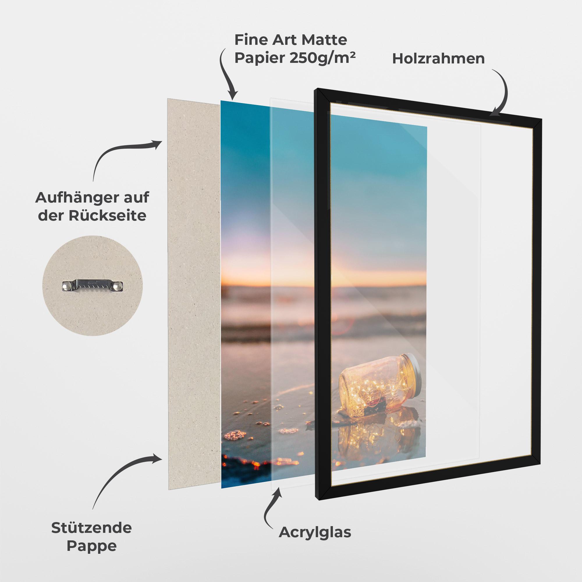 Gerahmte Poster Jar With Lights mockup 1