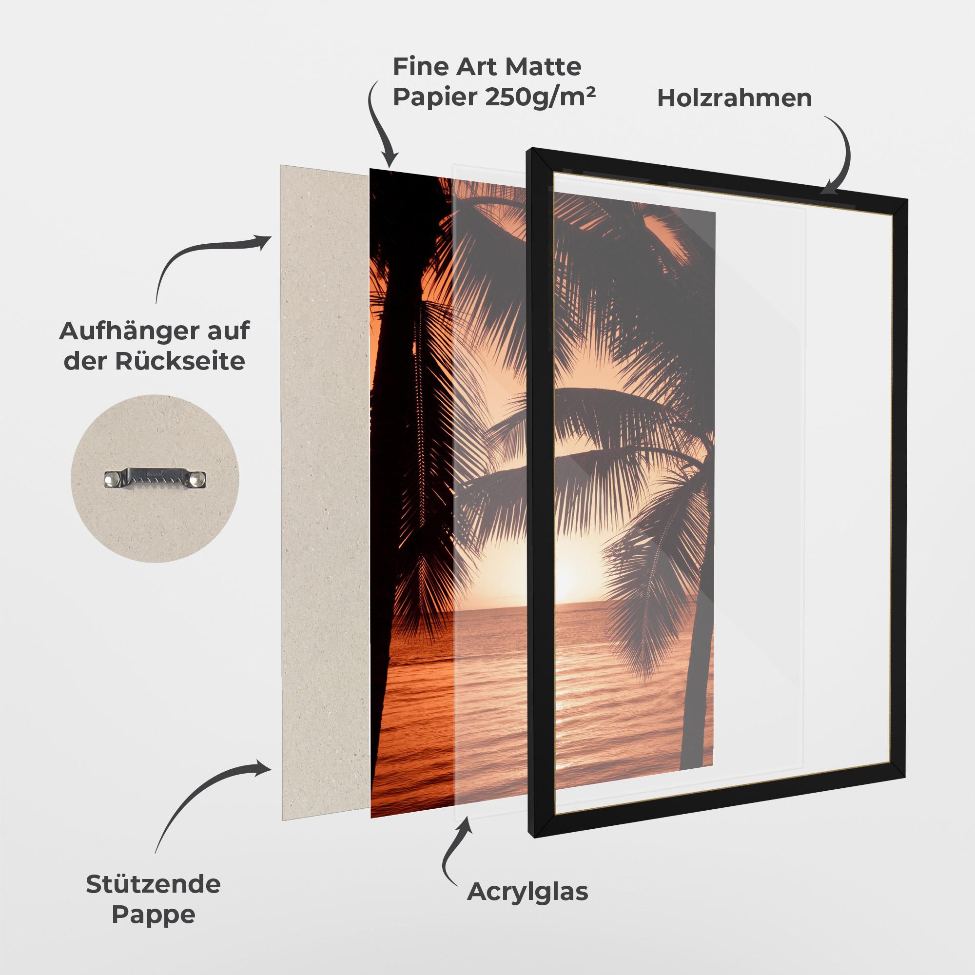 Gerahmte Poster Orange Sea mockup 1