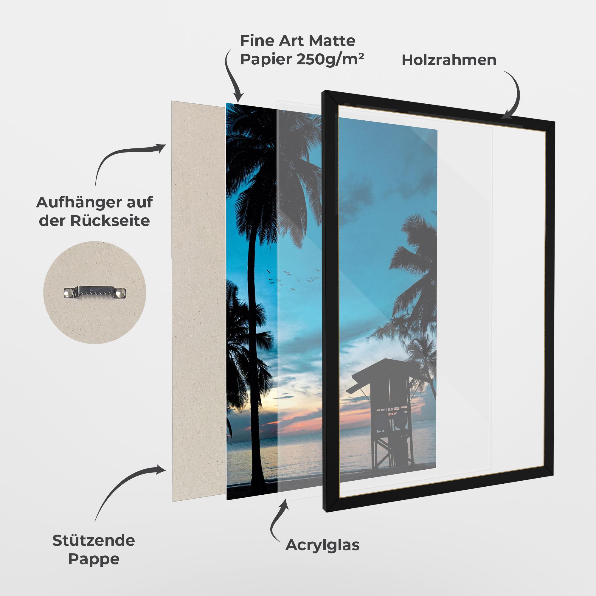 Gerahmte Poster Palm Shilouette mockup 1