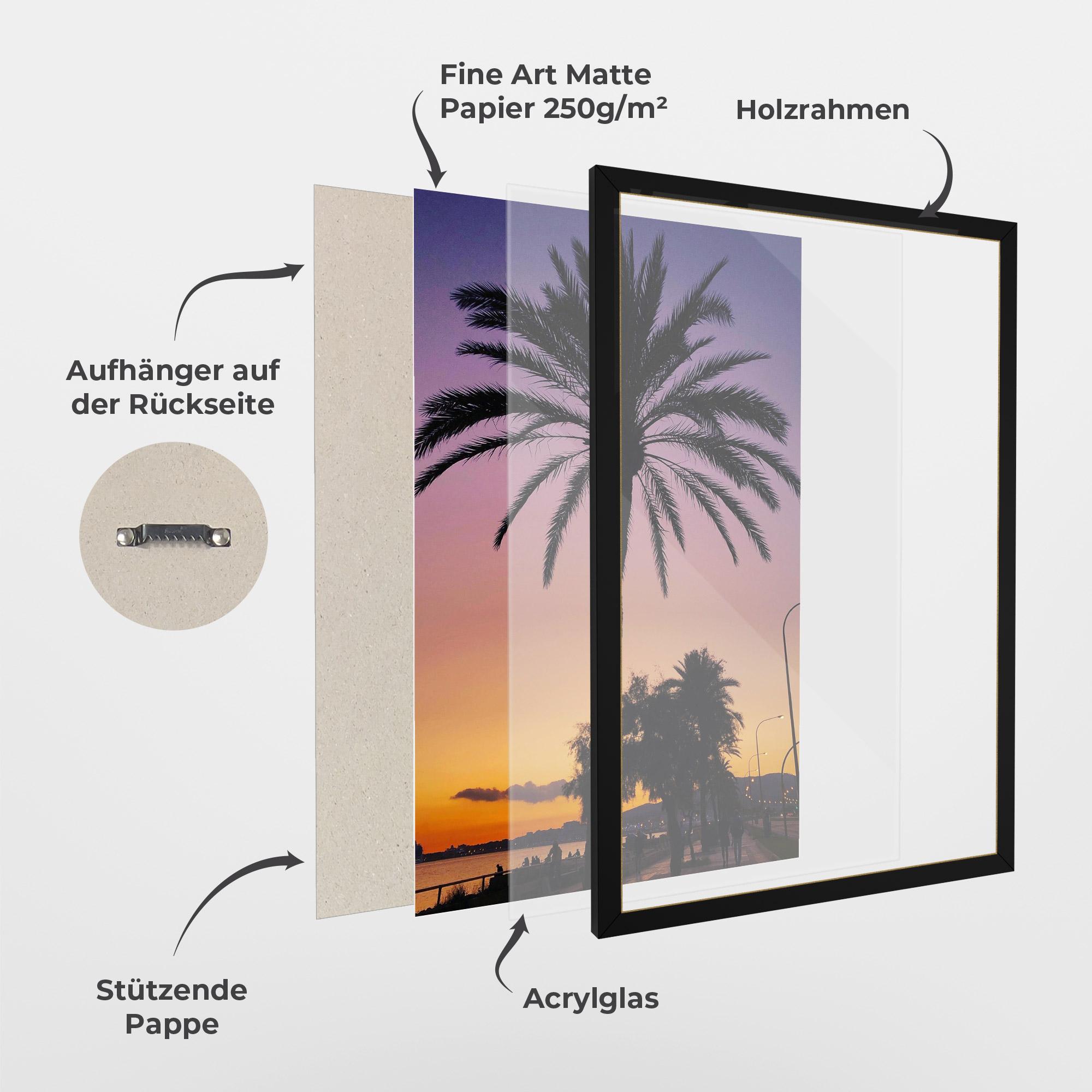 Gerahmte Poster Purple Palm mockup 1