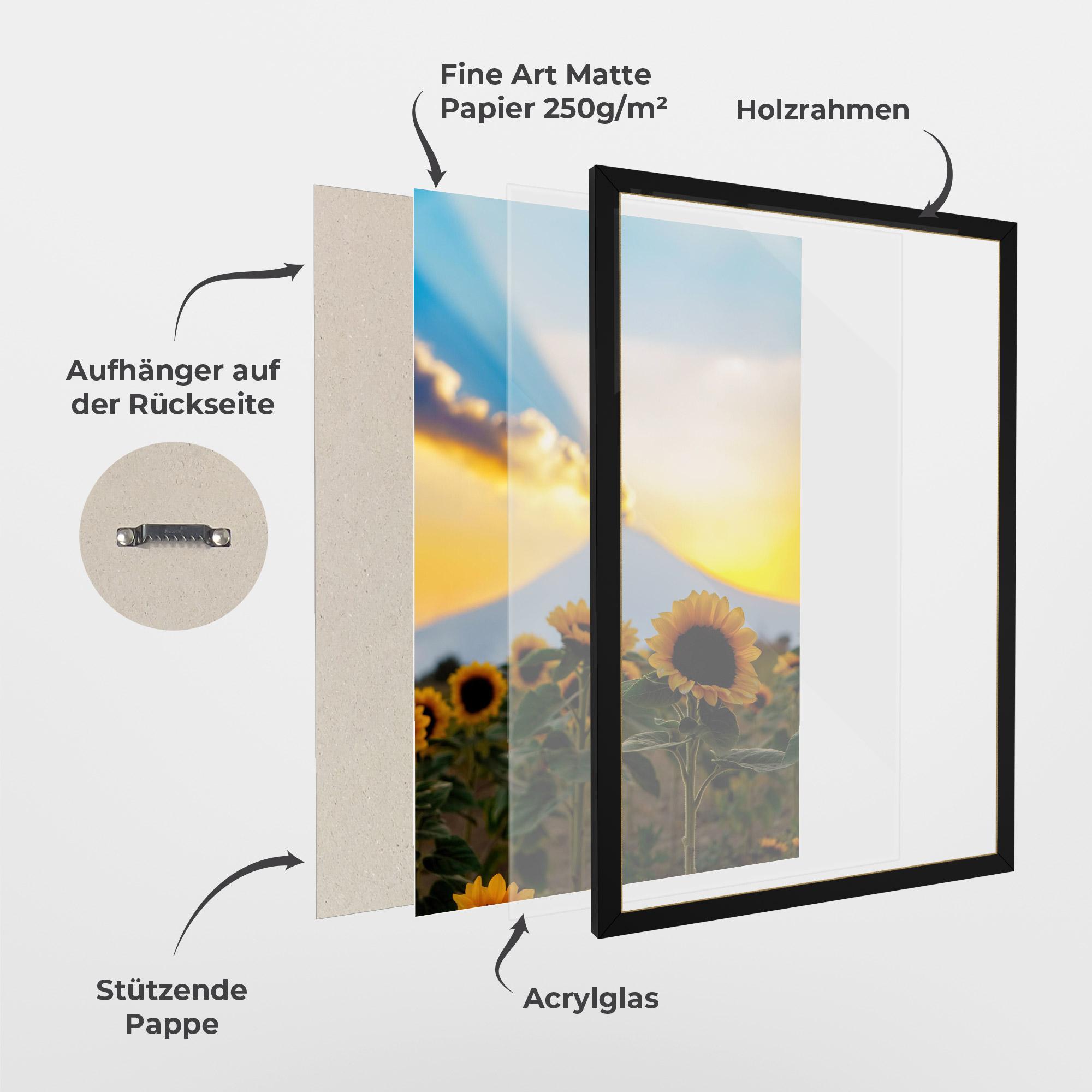 Gerahmte Poster Sunflower Sunset mockup 1