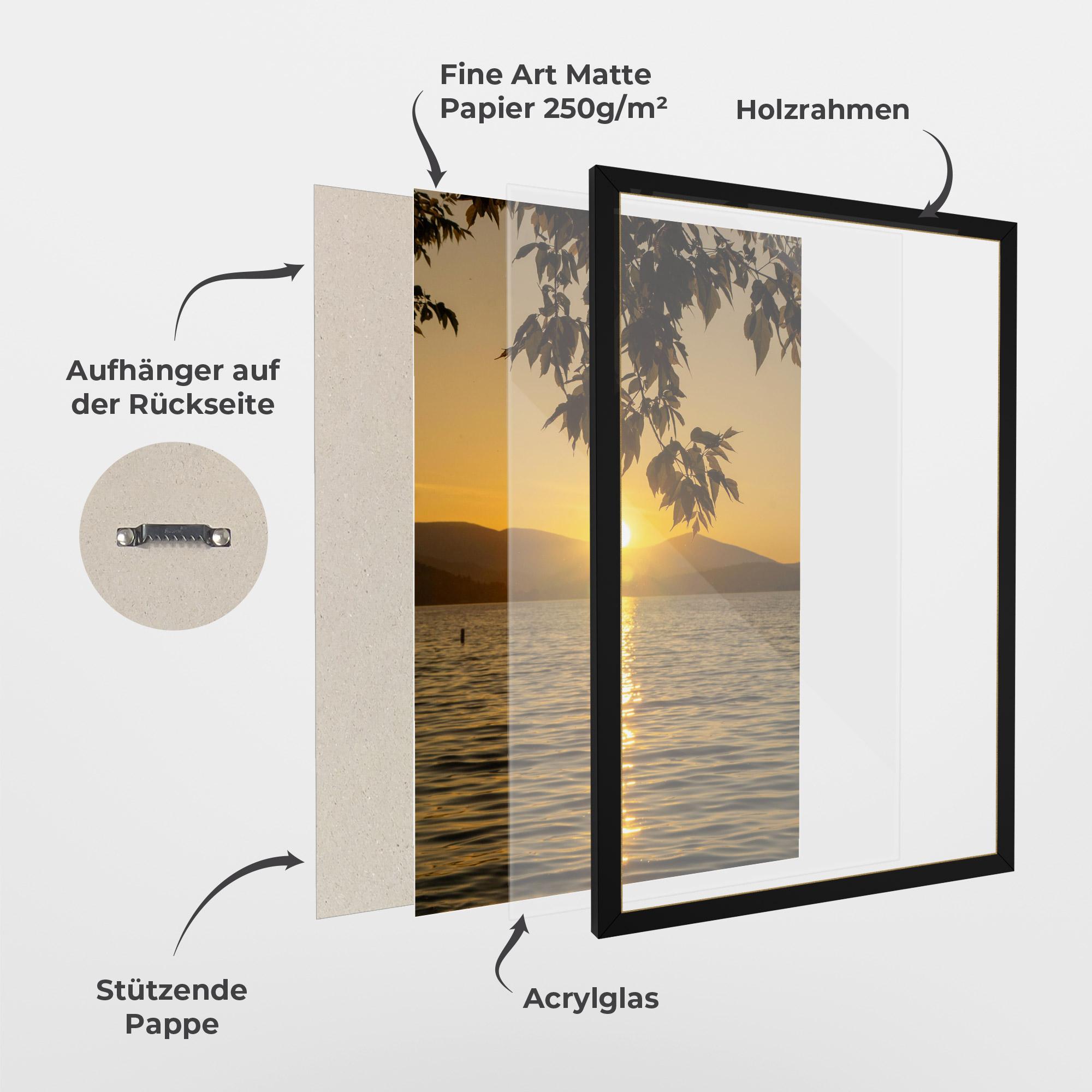 Gerahmte Poster Yellow Sunrise mockup 1