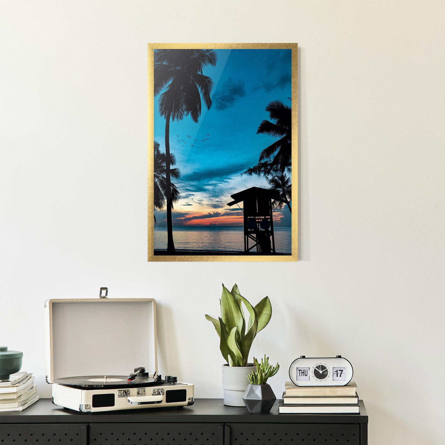 Gerahmte Poster Palm Shilouette mockup 2