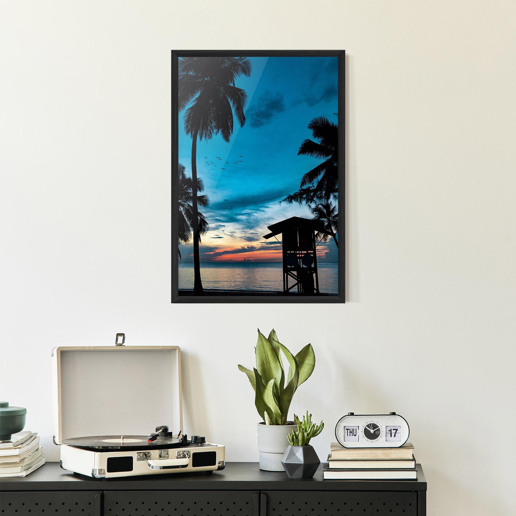 Gerahmte Poster Palm Shilouette mockup 2