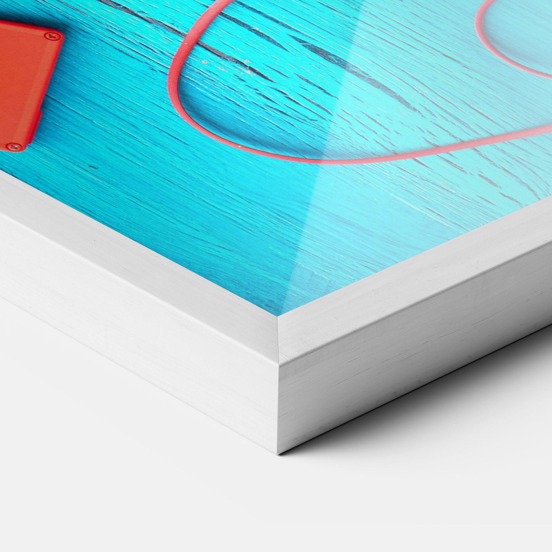 Gerahmte Poster Pineapple On Blue mockup 3