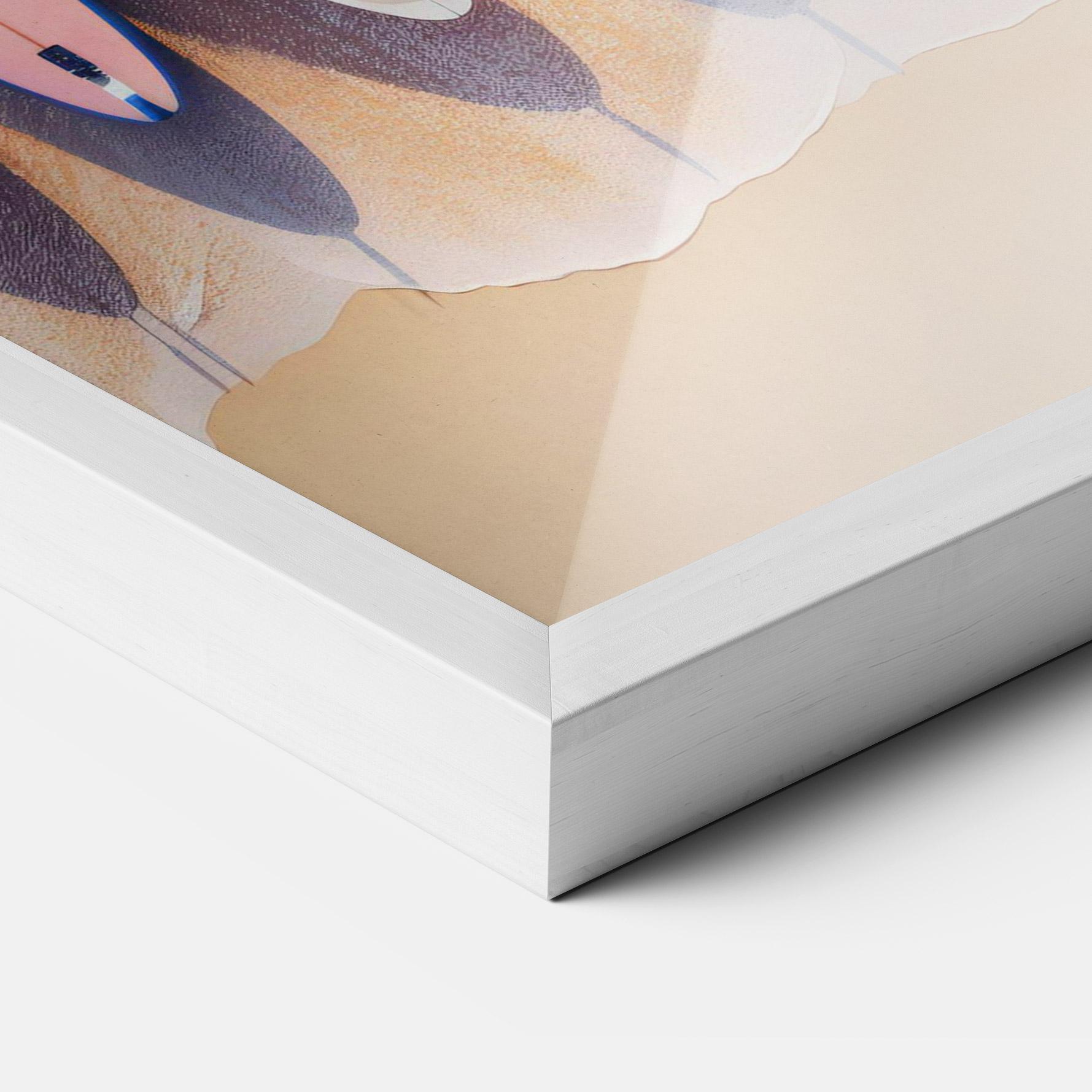 Gerahmte Poster Surfboards Beach mockup 3