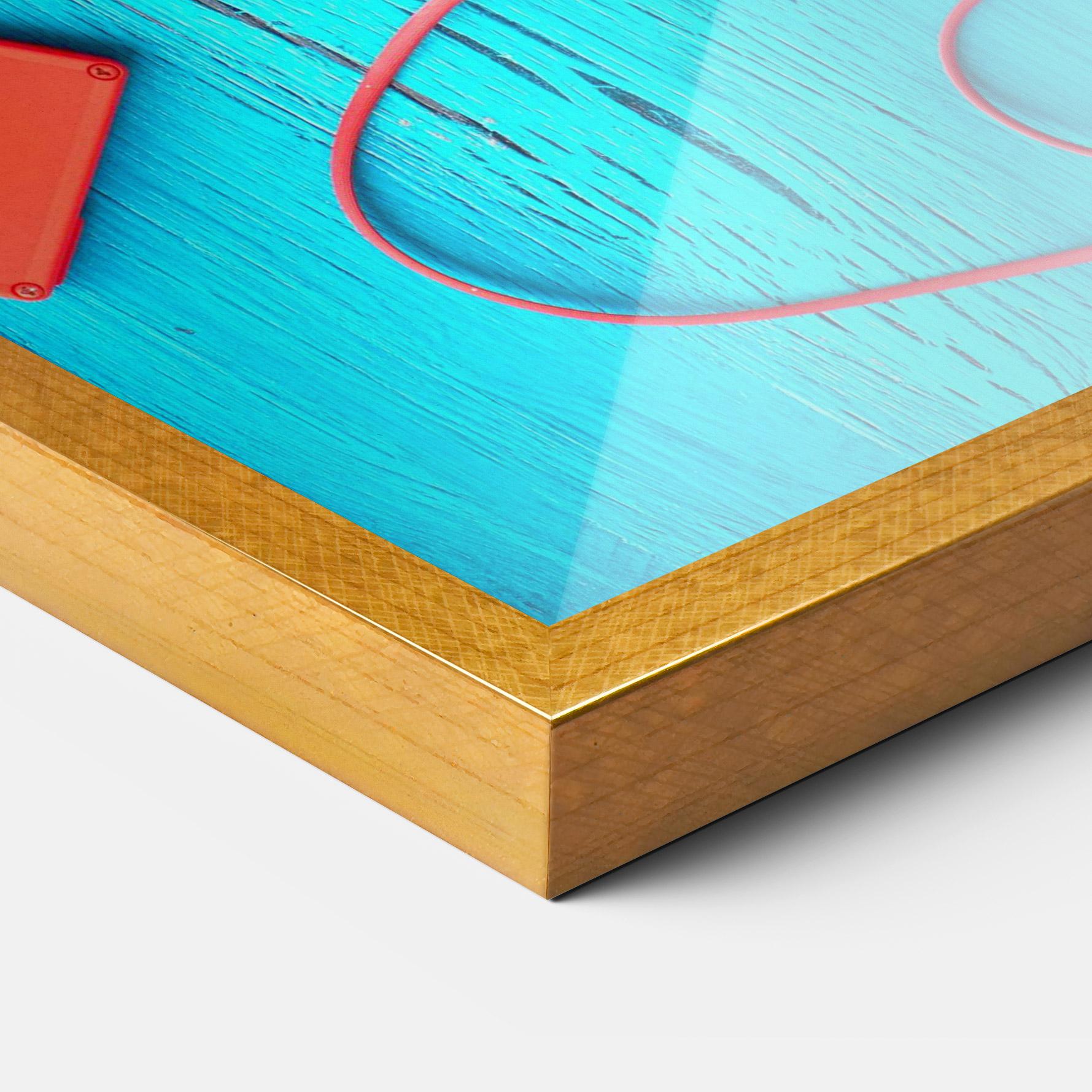 Gerahmte Poster Pineapple On Blue mockup 3