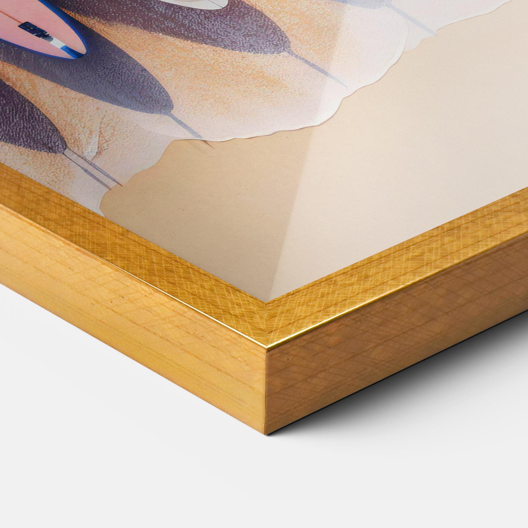 Gerahmte Poster Surfboards Beach mockup 3