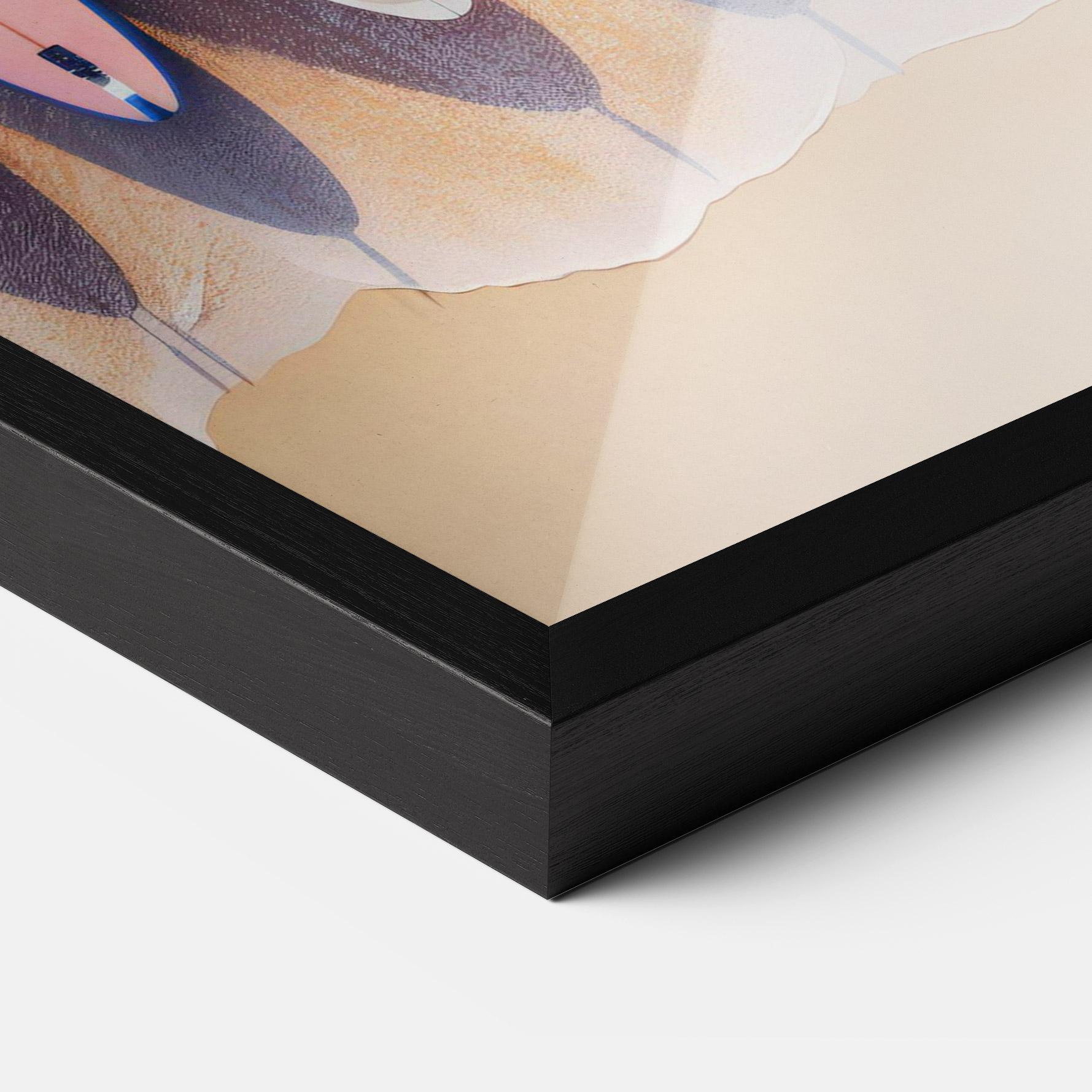 Gerahmte Poster Surfboards Beach mockup 3